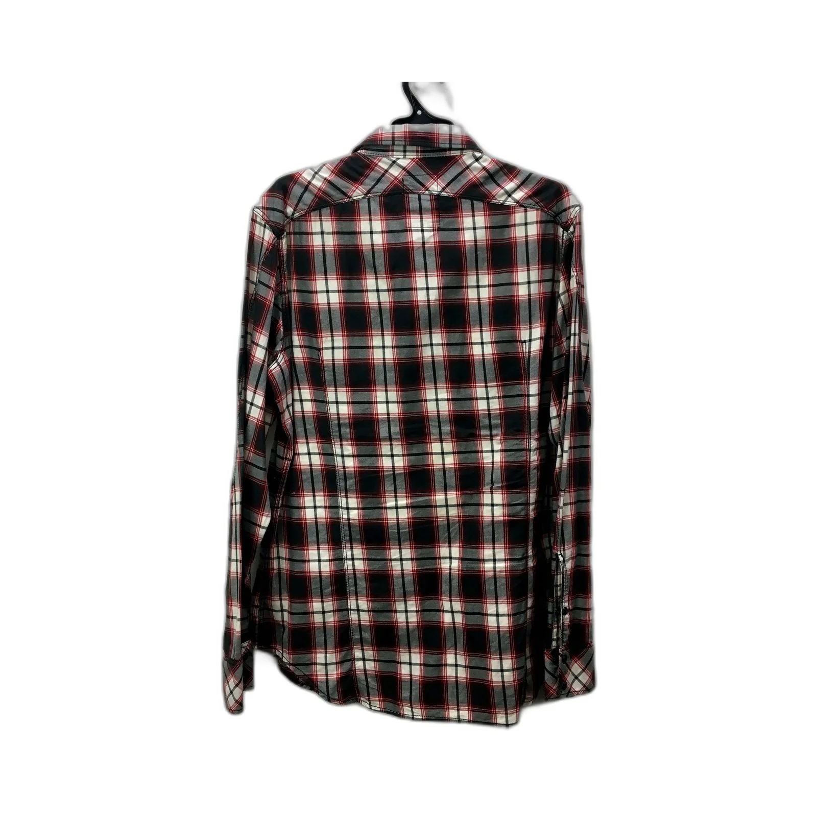 G-Star Raw Mens Plaid Button-Down Shirt Soft Cotton Comfortable Black Size L - Image 2