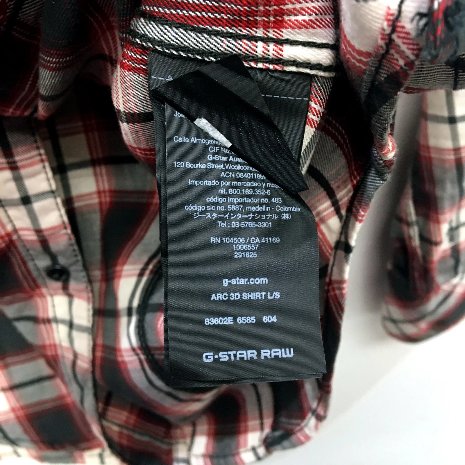 G-Star Raw Mens Plaid Button-Down Shirt Soft Cotton Comfortable Black Size L - Image 4