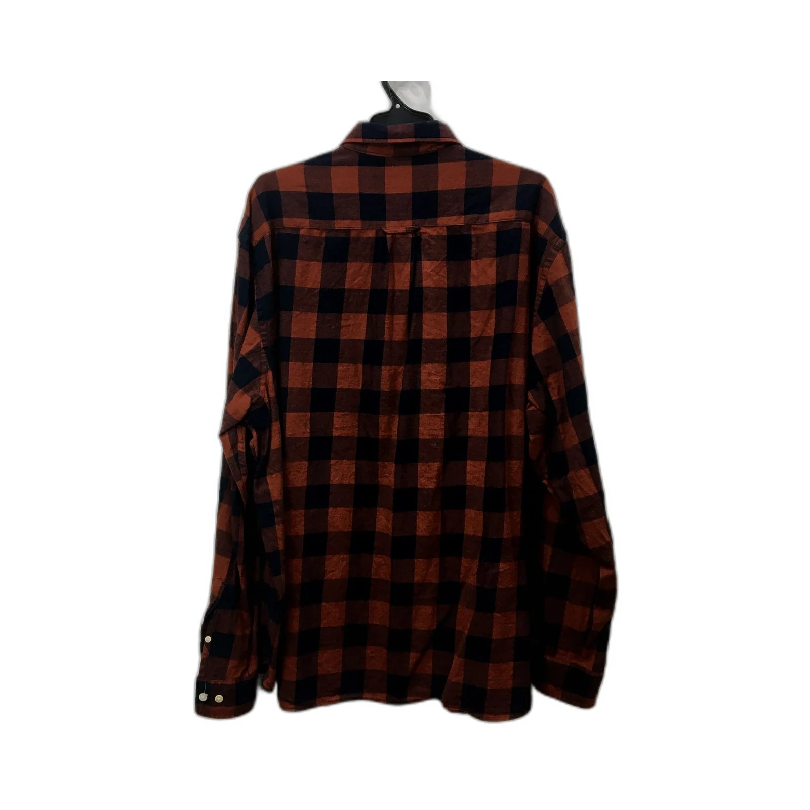 H&M Mens Plaid Flannel Casual Shirt Brown Navy Pullover Sweatshirt Size 2XL - Image 2