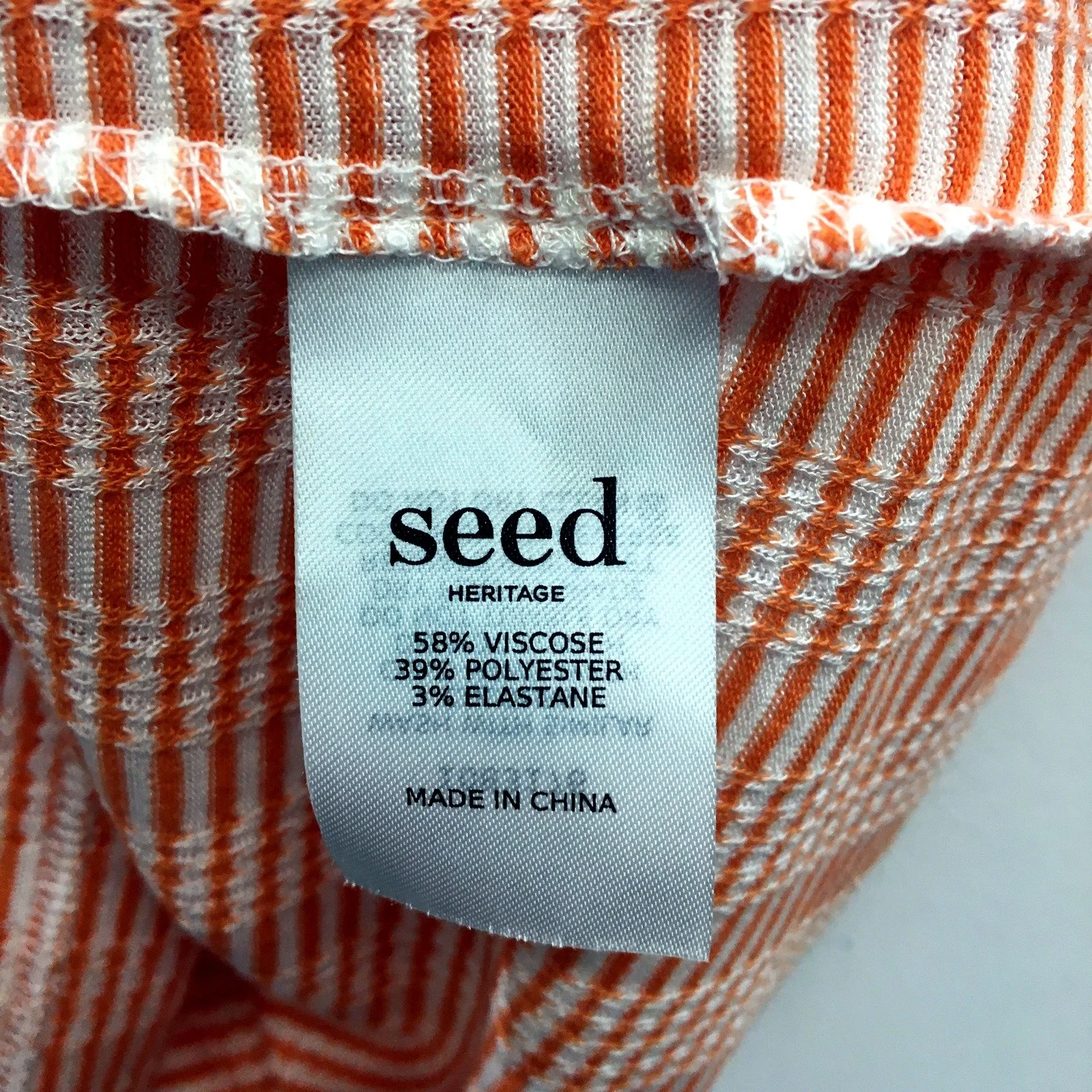 Seed Heritage Striped Tank Top in Orange & White Womens Size L NEW - Image 3