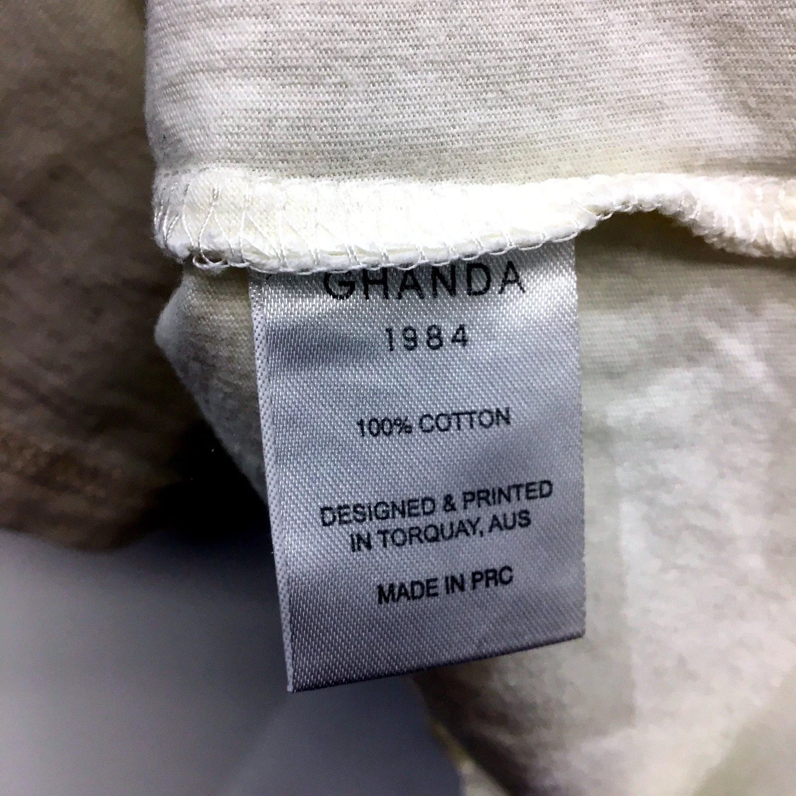 Ghanda Co. Womens Ringer T-Shirt Graphic Tee White with Mustard Trim Size 10 - Image 4