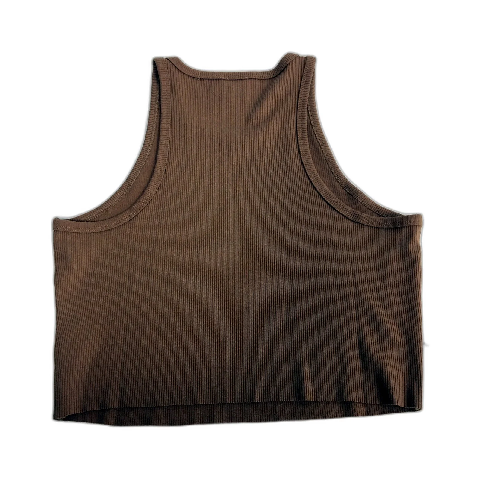 Princess Polly Ribbed Crop Top in Brown, Womens Size 16 NEW - Image 2