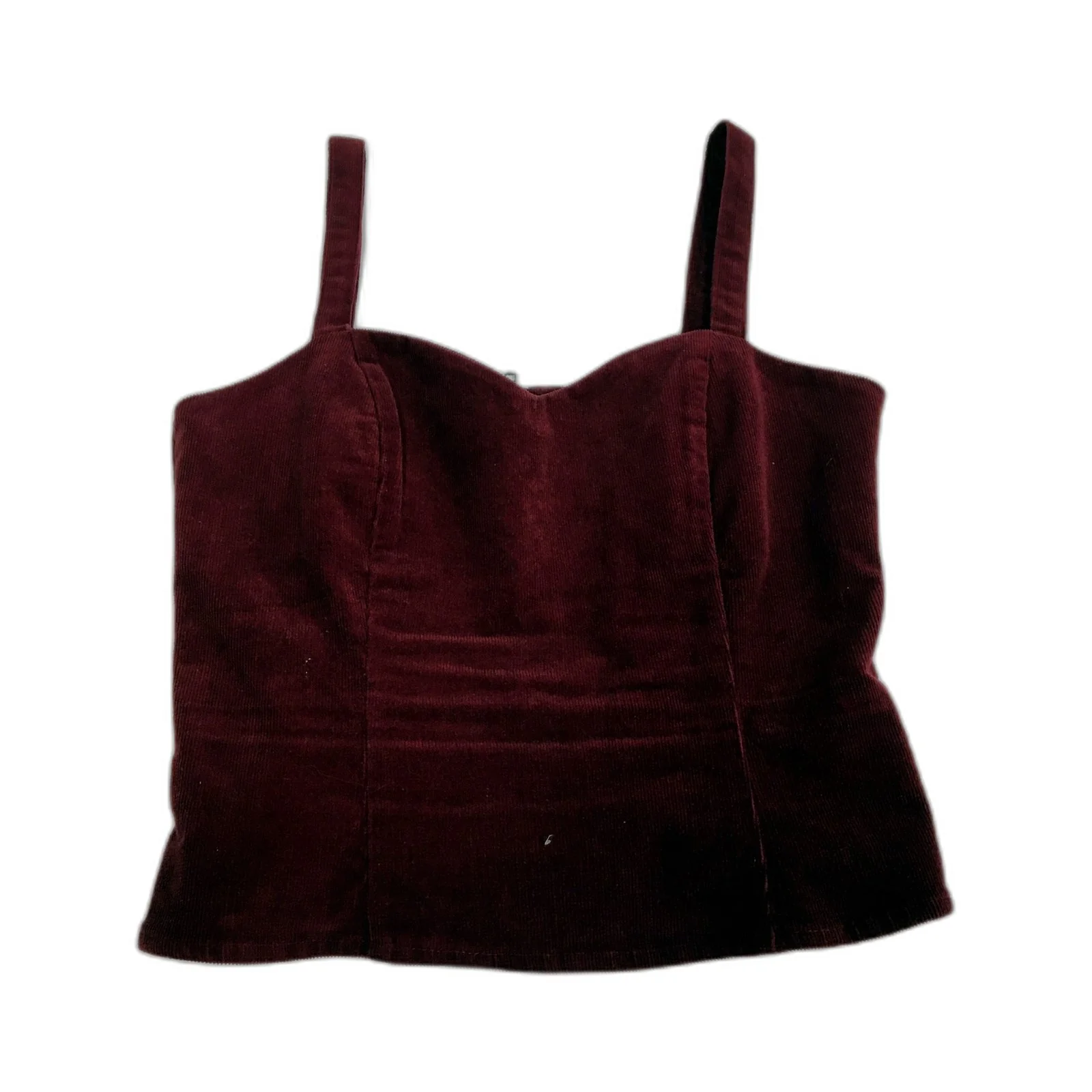 Glassons Womens Cropped Tank Top Soft Cotton Blend Burgundy Size 10