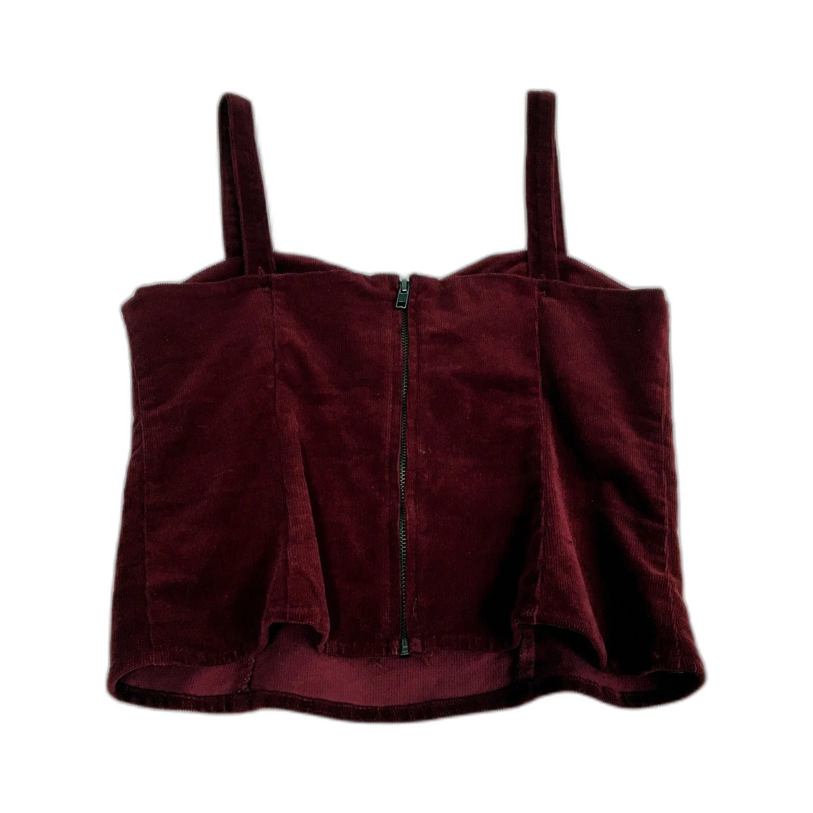 Glassons Womens Cropped Tank Top Soft Cotton Blend Burgundy Size 10 - Image 2