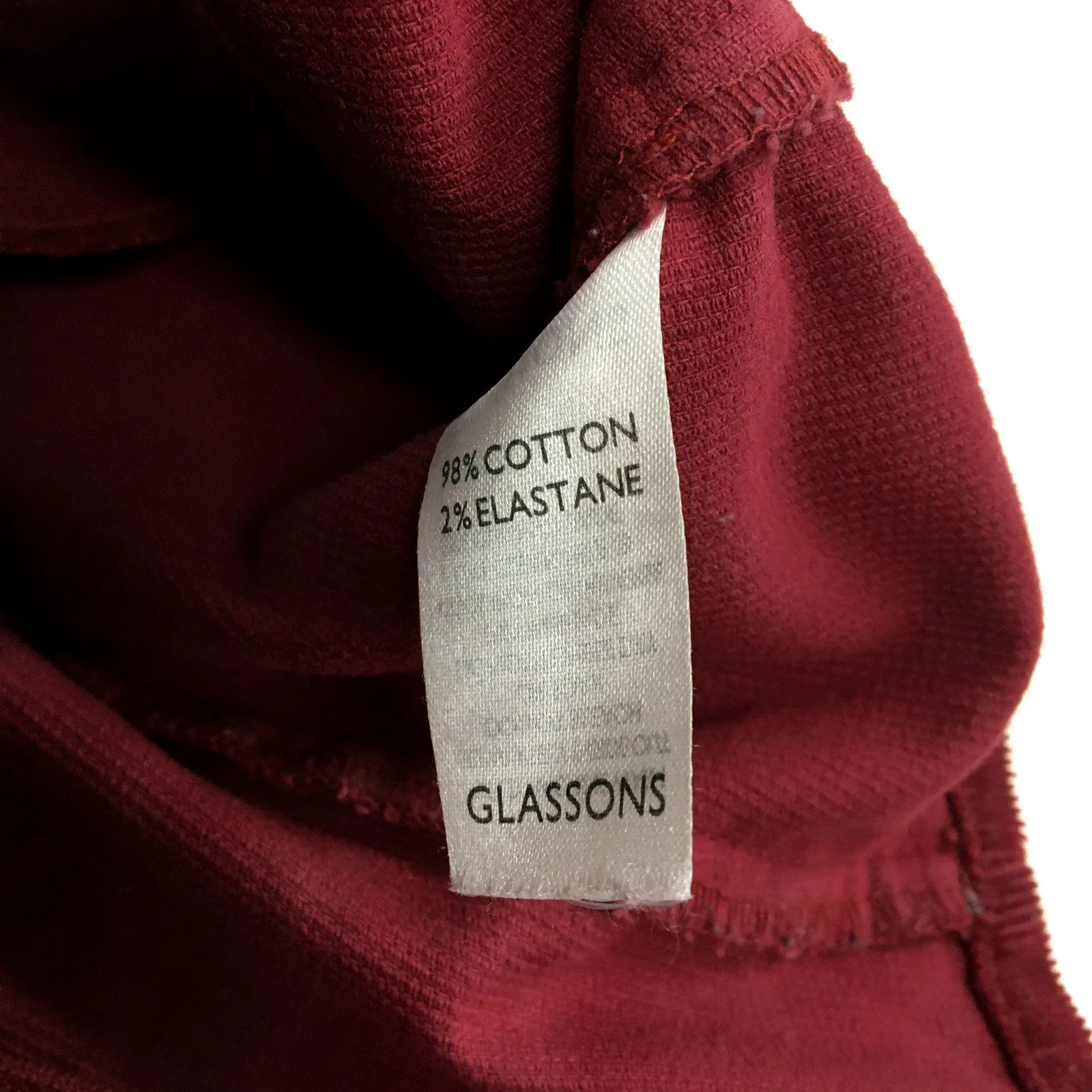 Glassons Womens Cropped Tank Top Soft Cotton Blend Burgundy Size 10 - Image 5