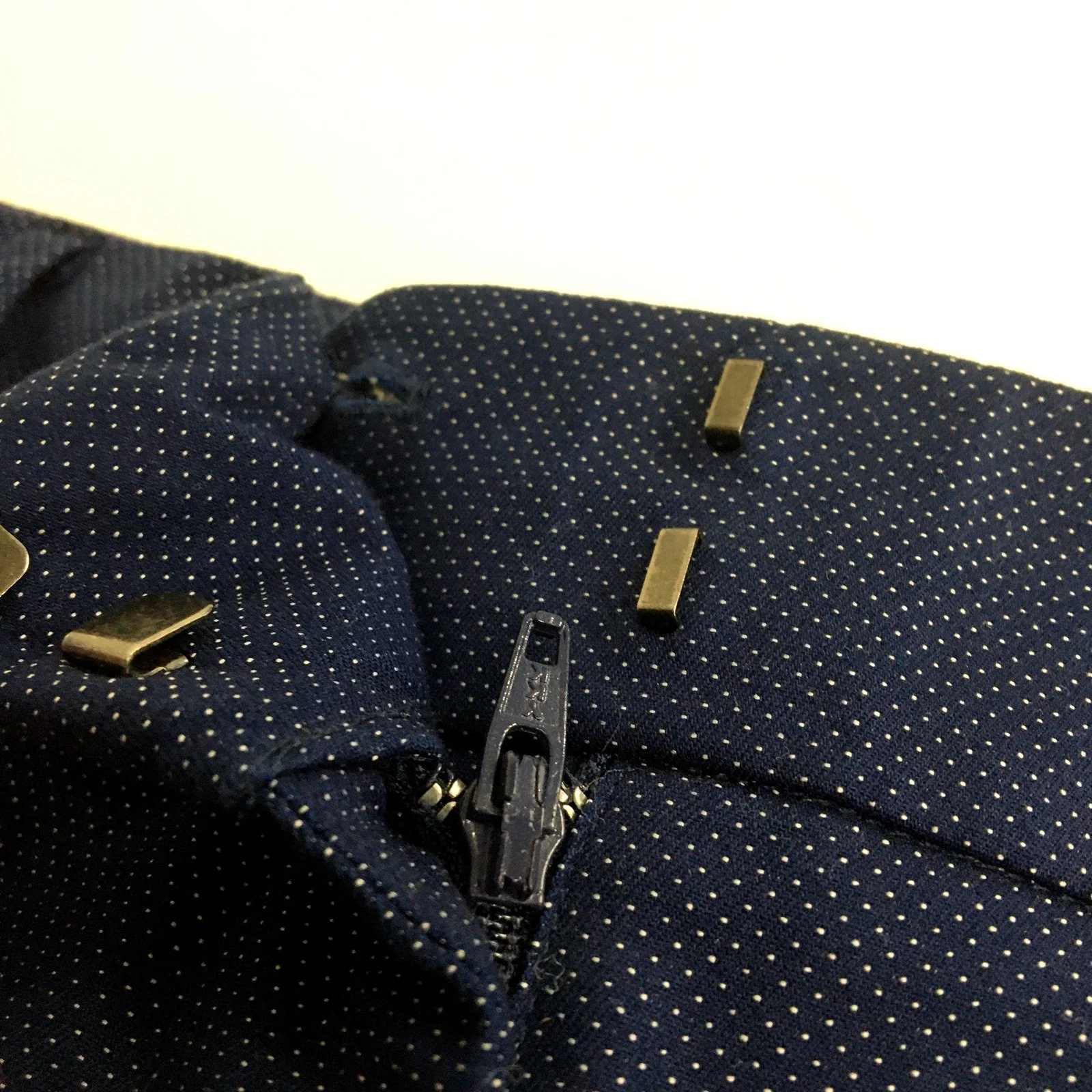 Navy Blue Polka Dot Pencil Skirt by Jacqui E, Womens Size 10 NEW - Image 3