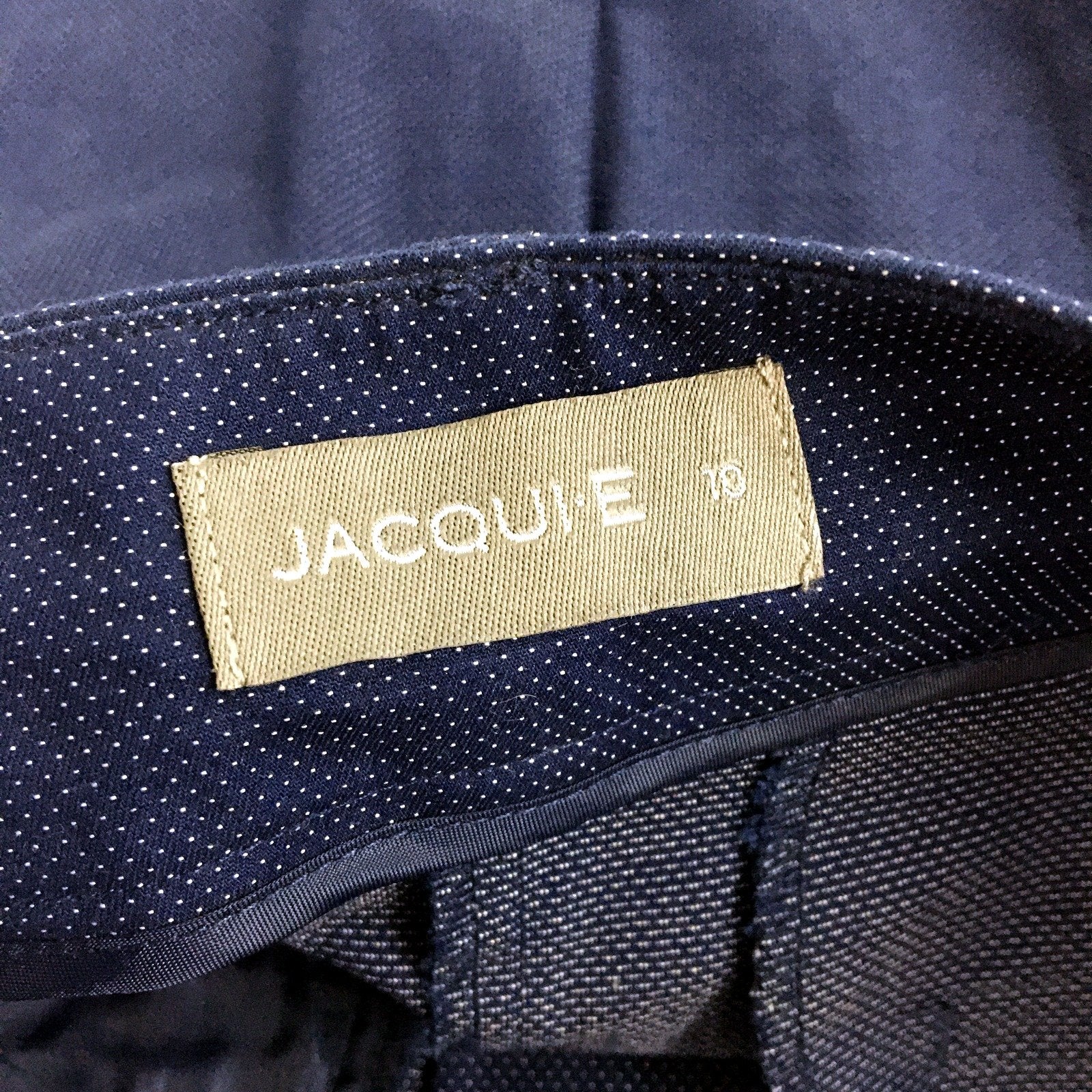 Navy Blue Polka Dot Pencil Skirt by Jacqui E, Womens Size 10 NEW - Image 4