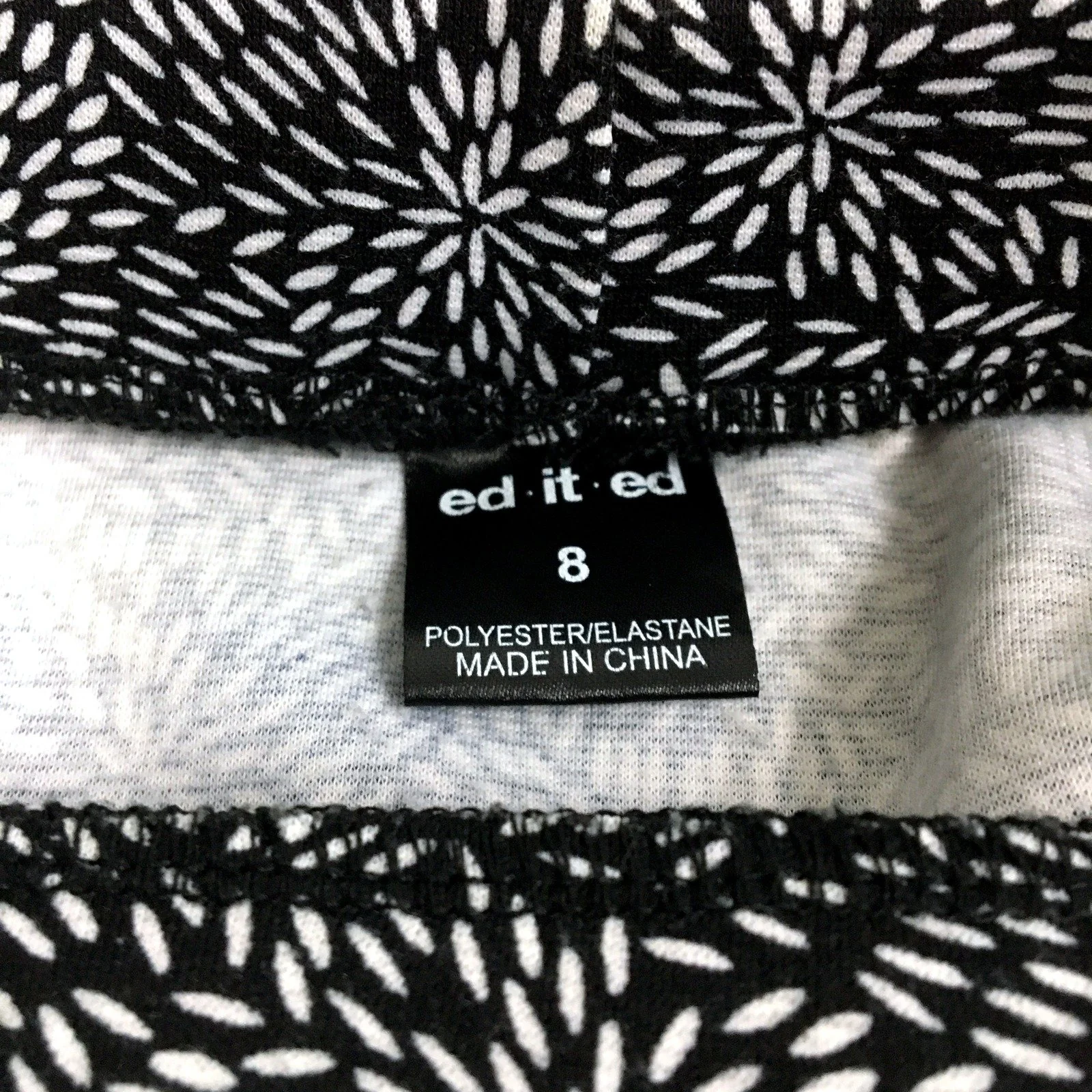 ed.it.ed Floral Print Black and White Skirt for Casual Wear Womens Size 8 - Image 3