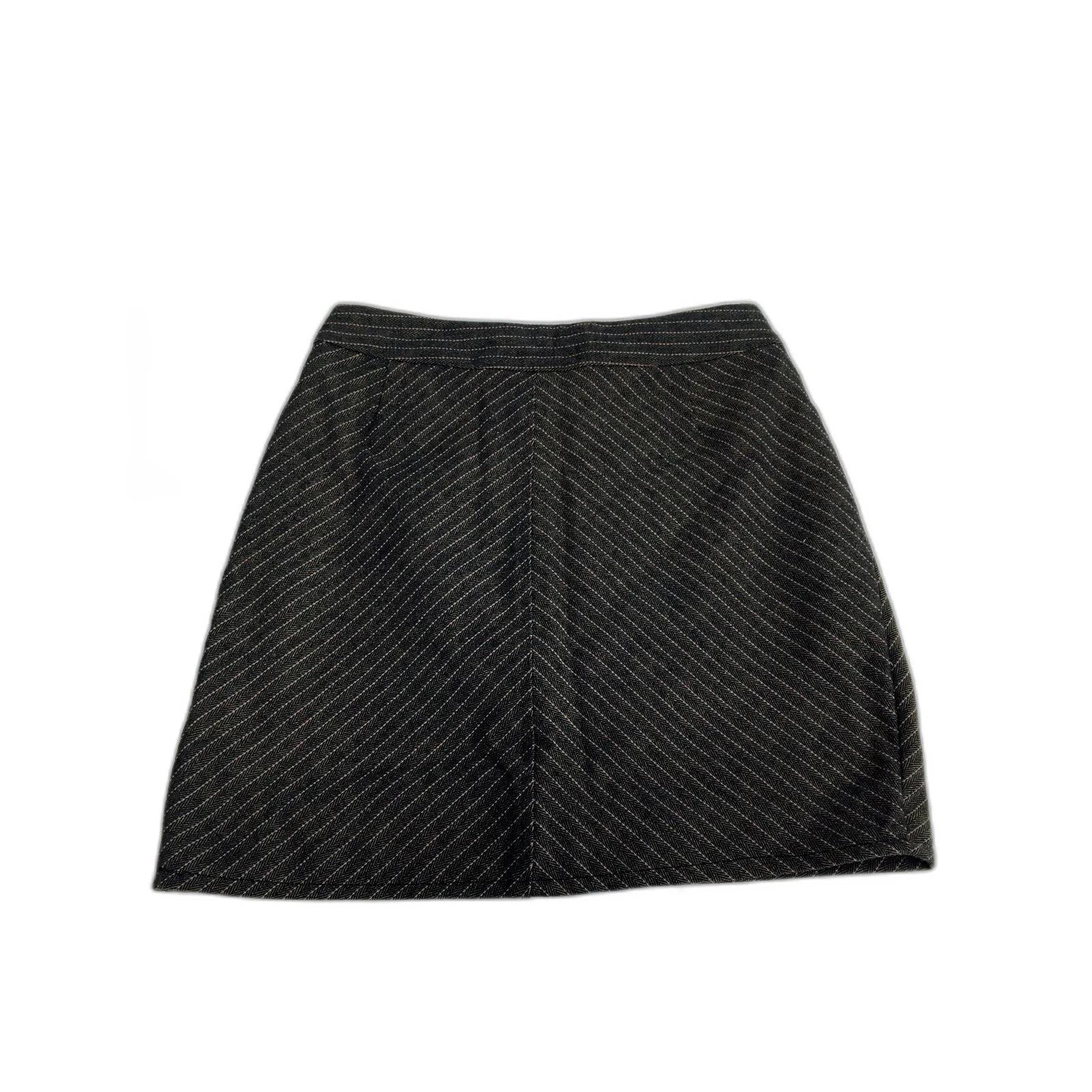 Womens Cue Pinstripe Skirt in Black and White, Size 10