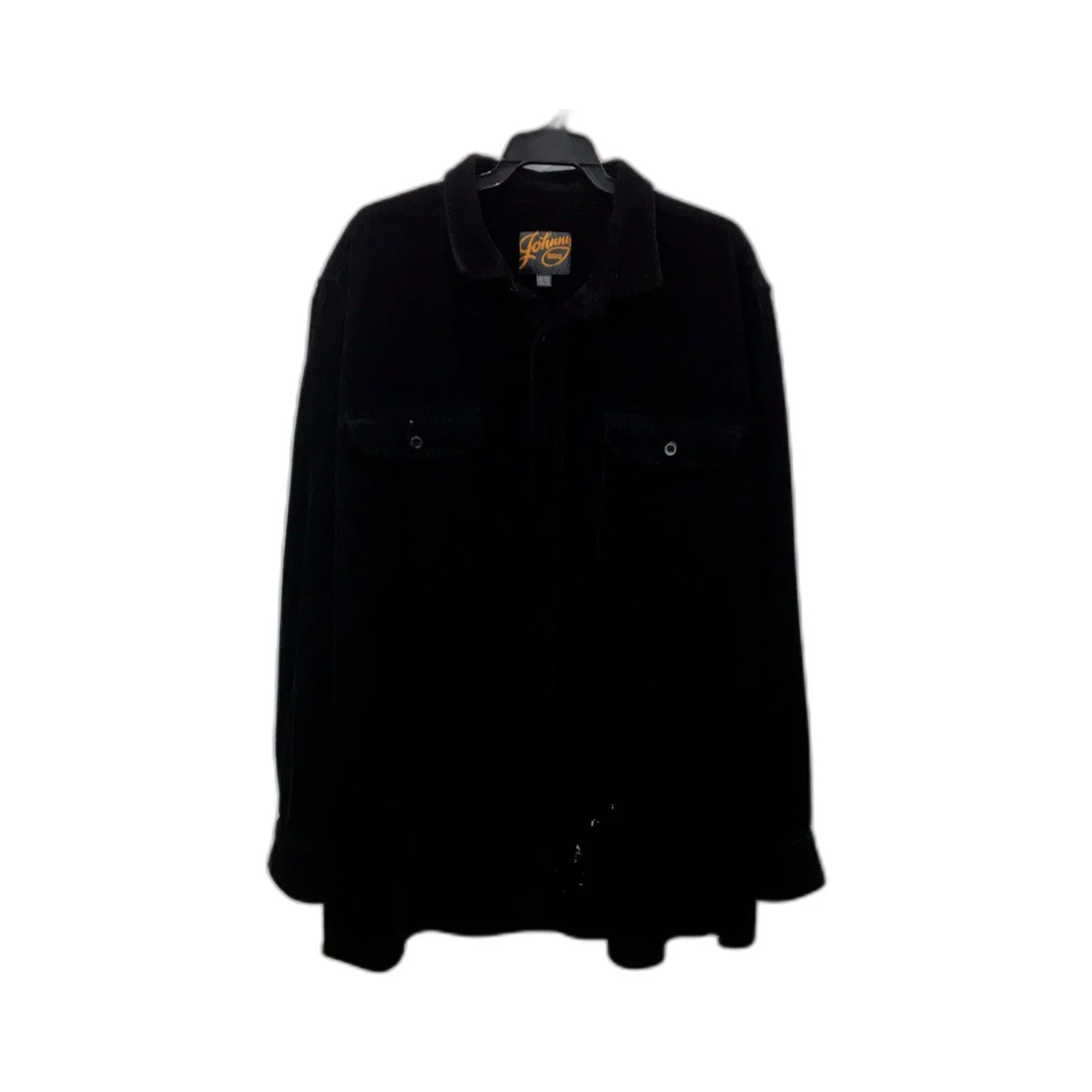 Johnny Bigg Mens Button down, Corduroy Comfortable Cotton Blend Black Size 3XL