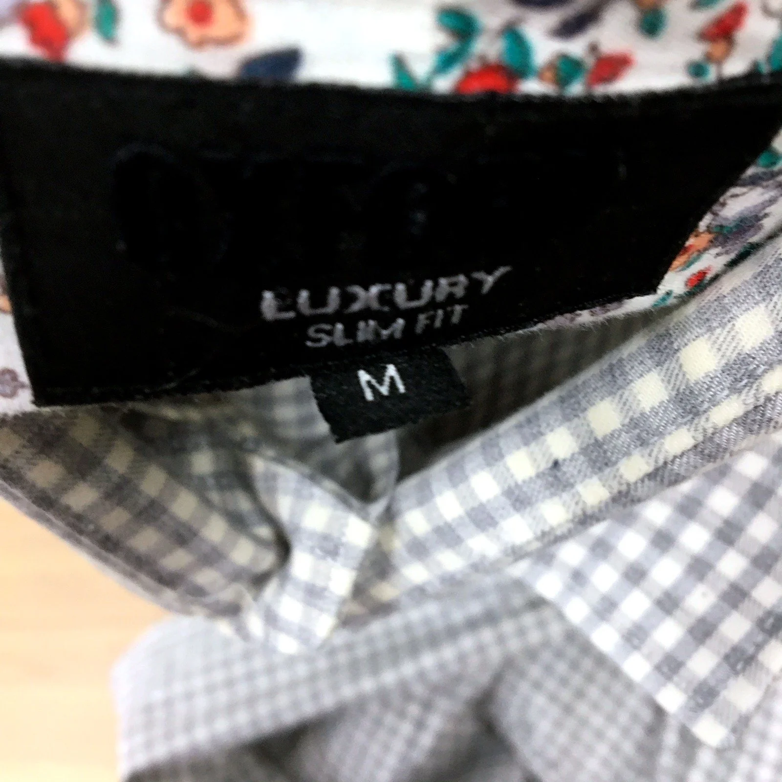 Tessituramonti Group Mens Slim Fit Button-Down Gingham Dress Shirt Gray Size M - Image 5