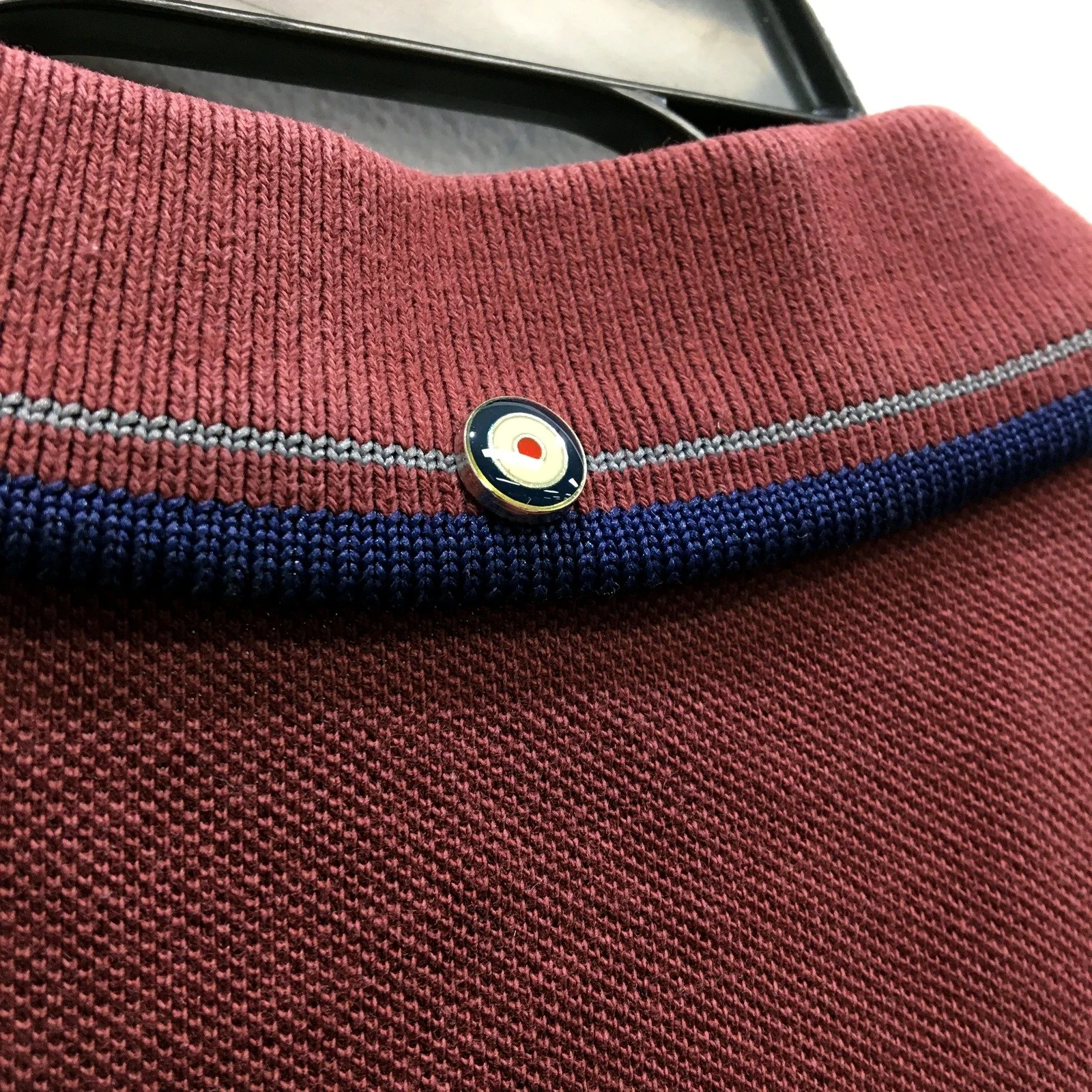 Ben Sherman Mens Organic Cotton Burgundy Polo Shirt in XXL Size - Image 3