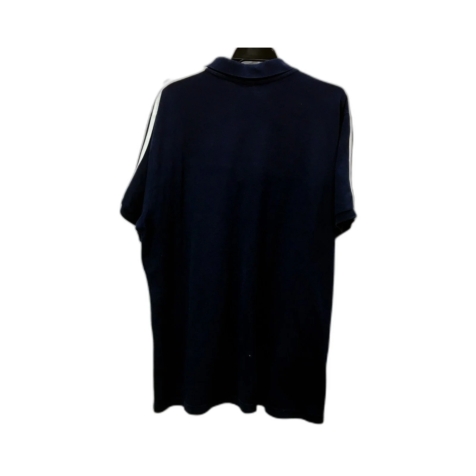 adidas Mens Navy Blue Striped Polo Shirt for 2XL Size - Image 2