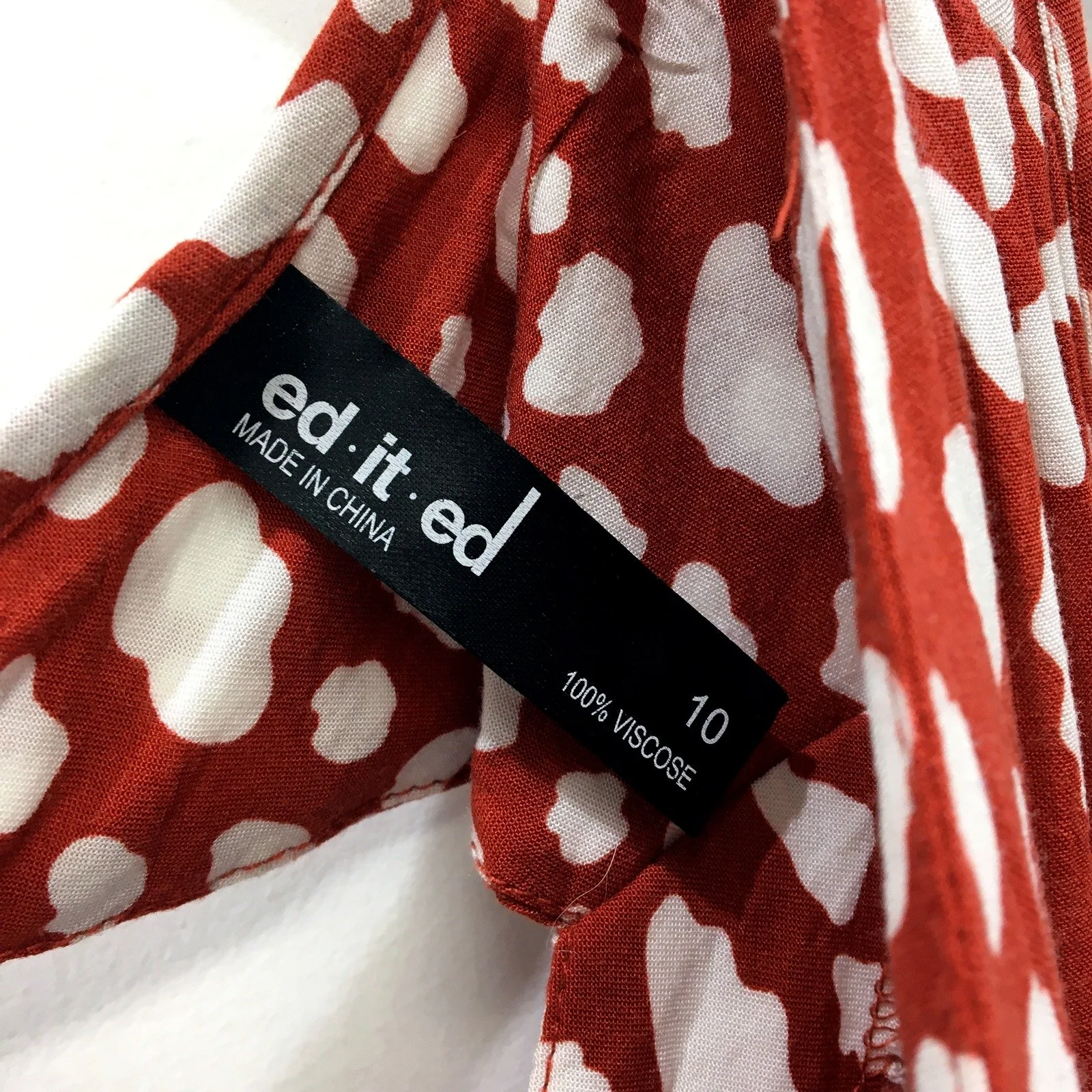 Ed.it.ed Womens Sleeveless Polka Dot Viscose Dress Red and White Size 10 - Image 3