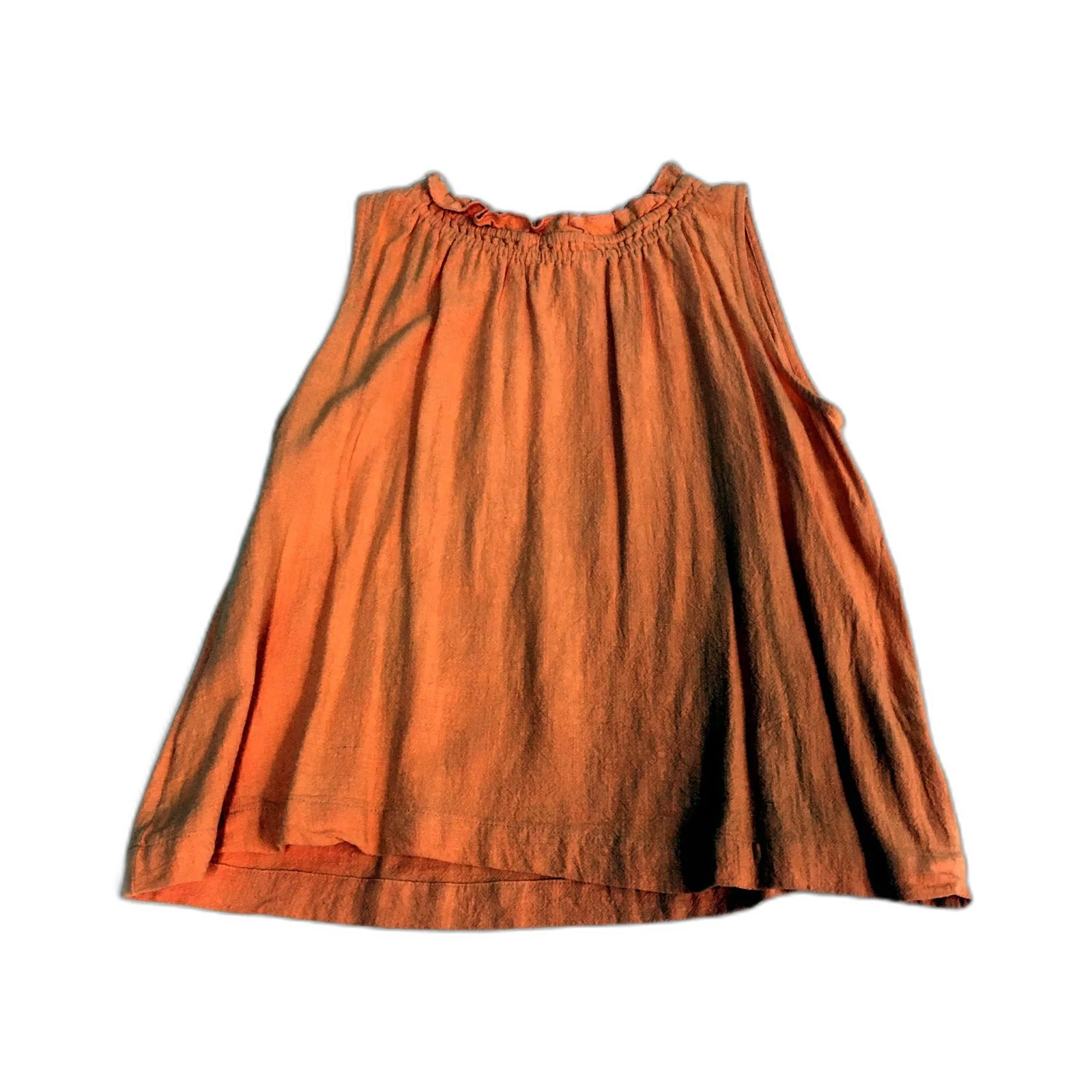 Womens VL Flared Linen Blend Blouse Tank Top in Orange Size 8