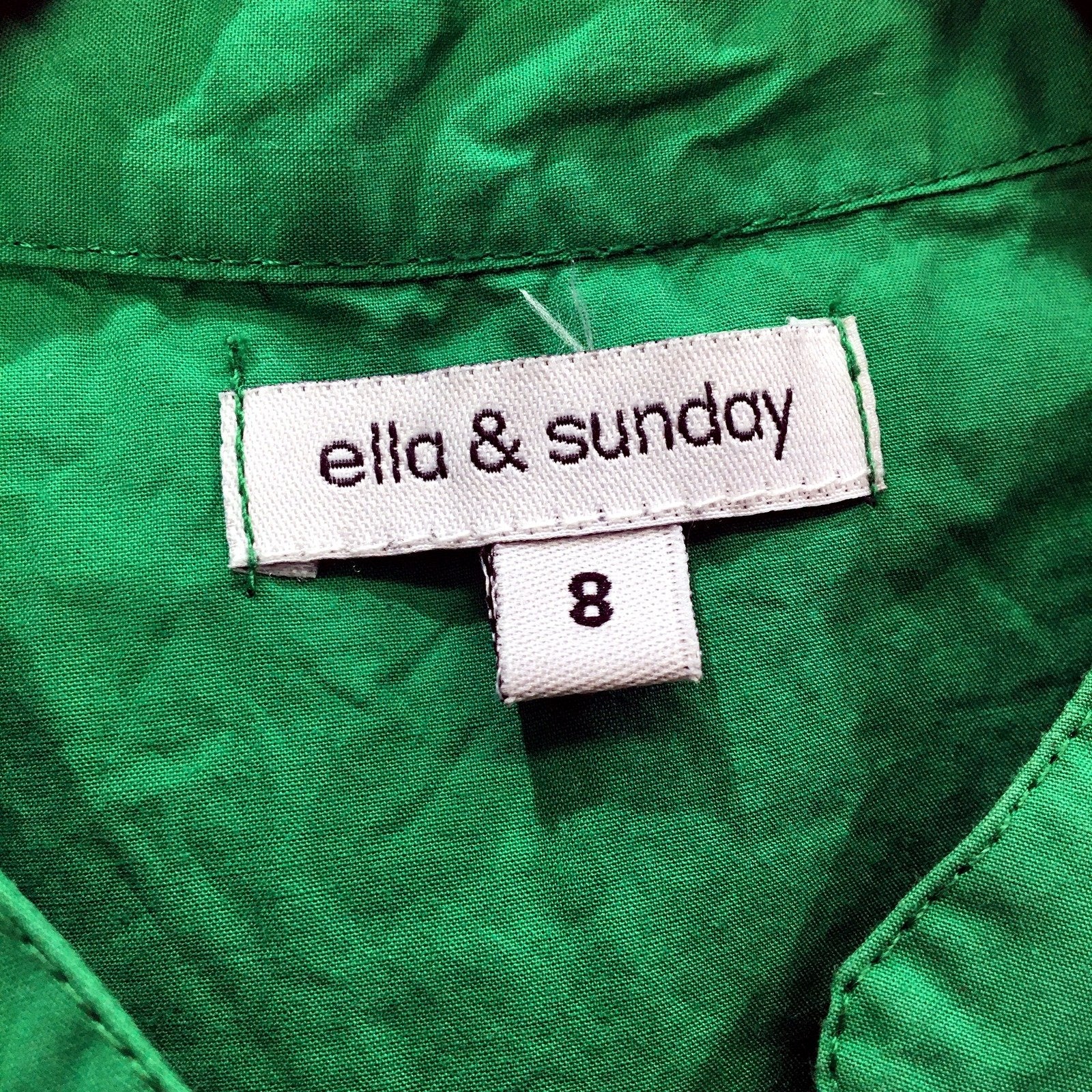 Ella & Sunday Womens Green Sleeveless shirt Cotton Comfortable Size 8 - Image 4