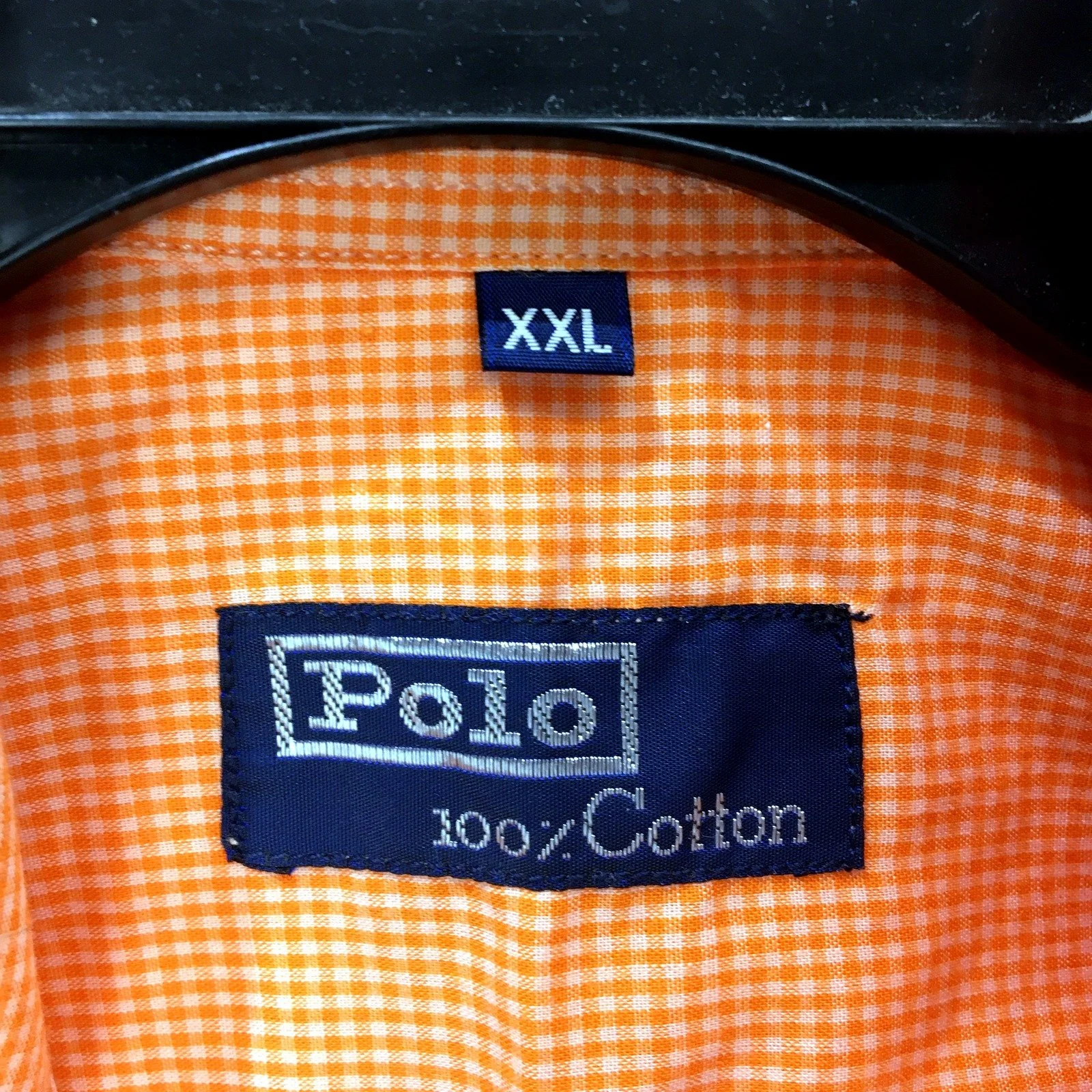 Polo Womens Gingham Button-Down Casual Shirt Orange and White Stripe Size XXL - Image 4