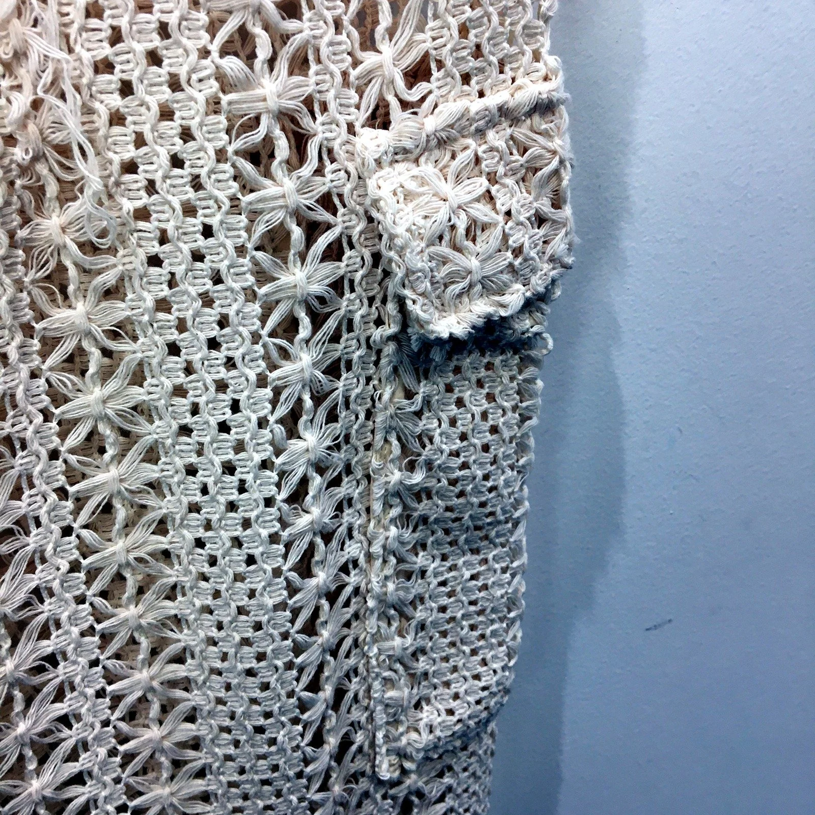 Subtitled Womens Crochet Cargo Pants in White, Size S NEW - Image 6