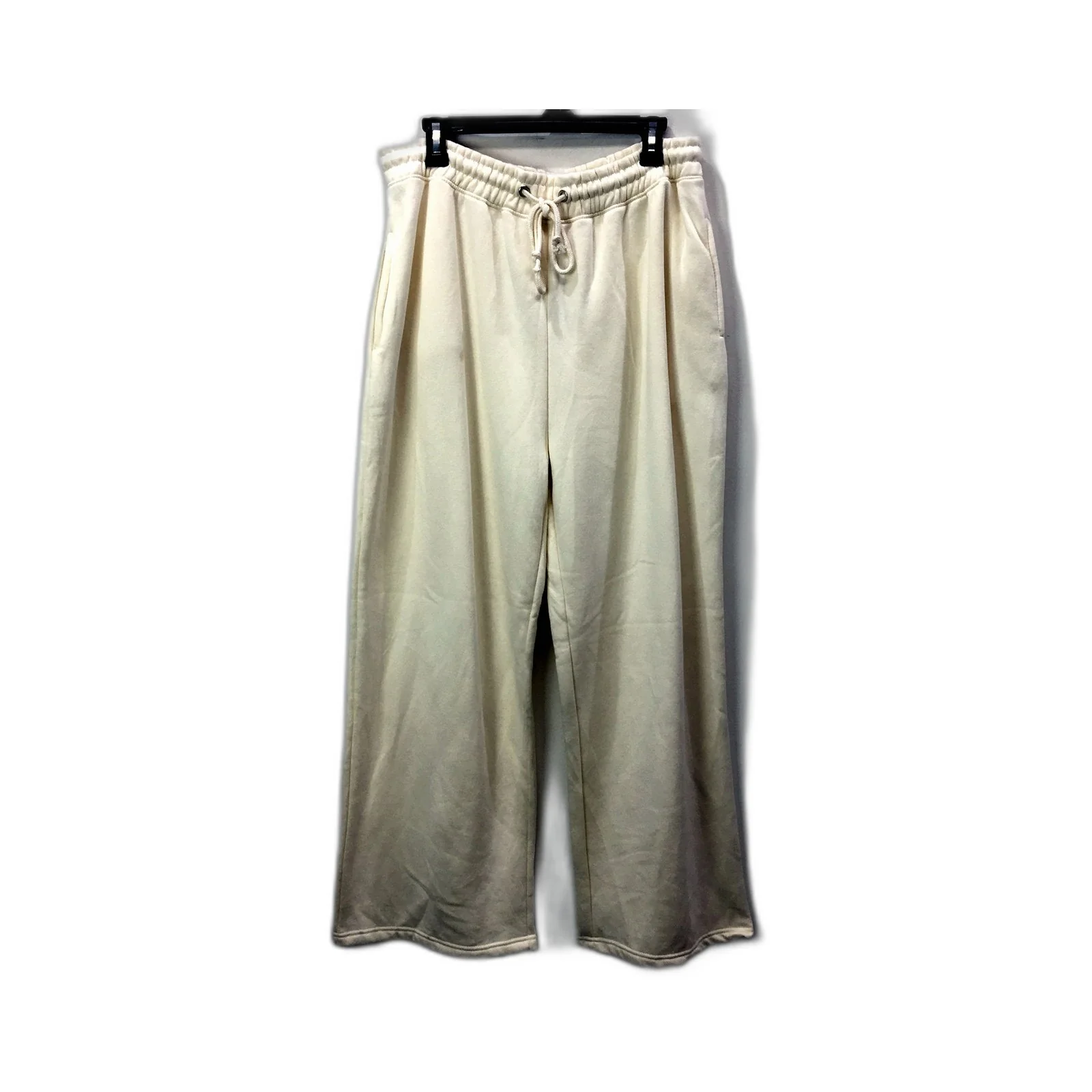 Dorothy Perkins Womens Straight Leg Jogger Pants Casual Cotton Ivory Size L NEW