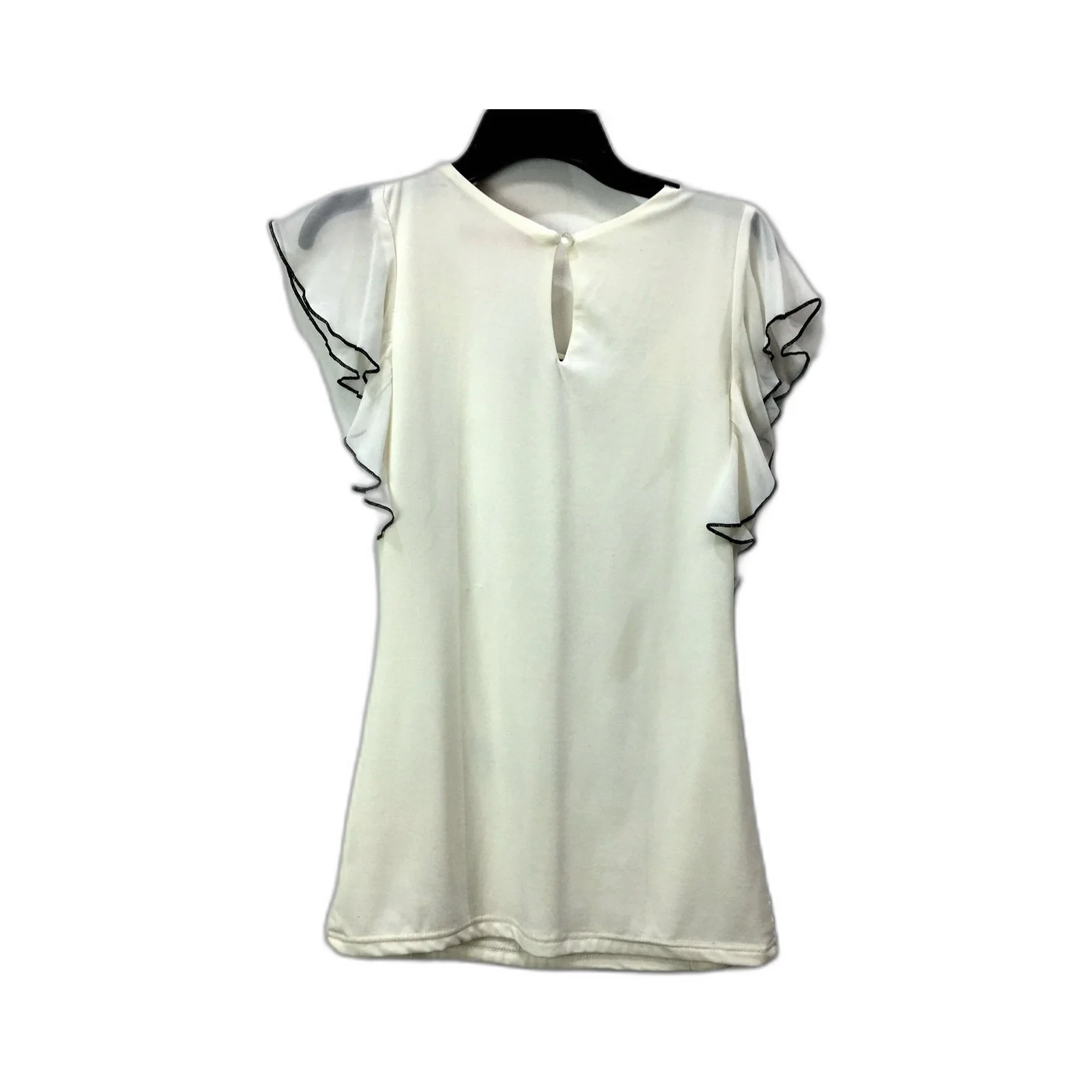 Ray Womens Ruffled Blouse Soft Comfortable 100% Polyester White Size Medium - Image 2