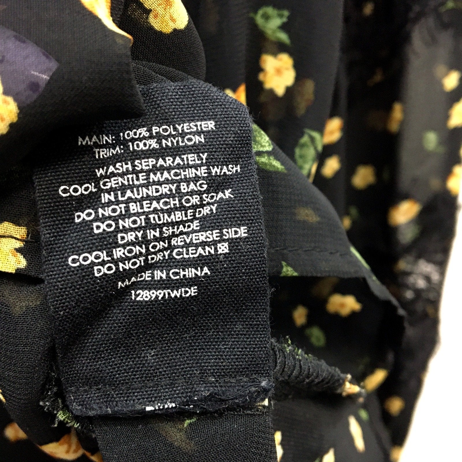 Decjuba Womens Floral Print Blouse Long Sleeve Ruffle Collar Shirt Black Size 10 - Image 5