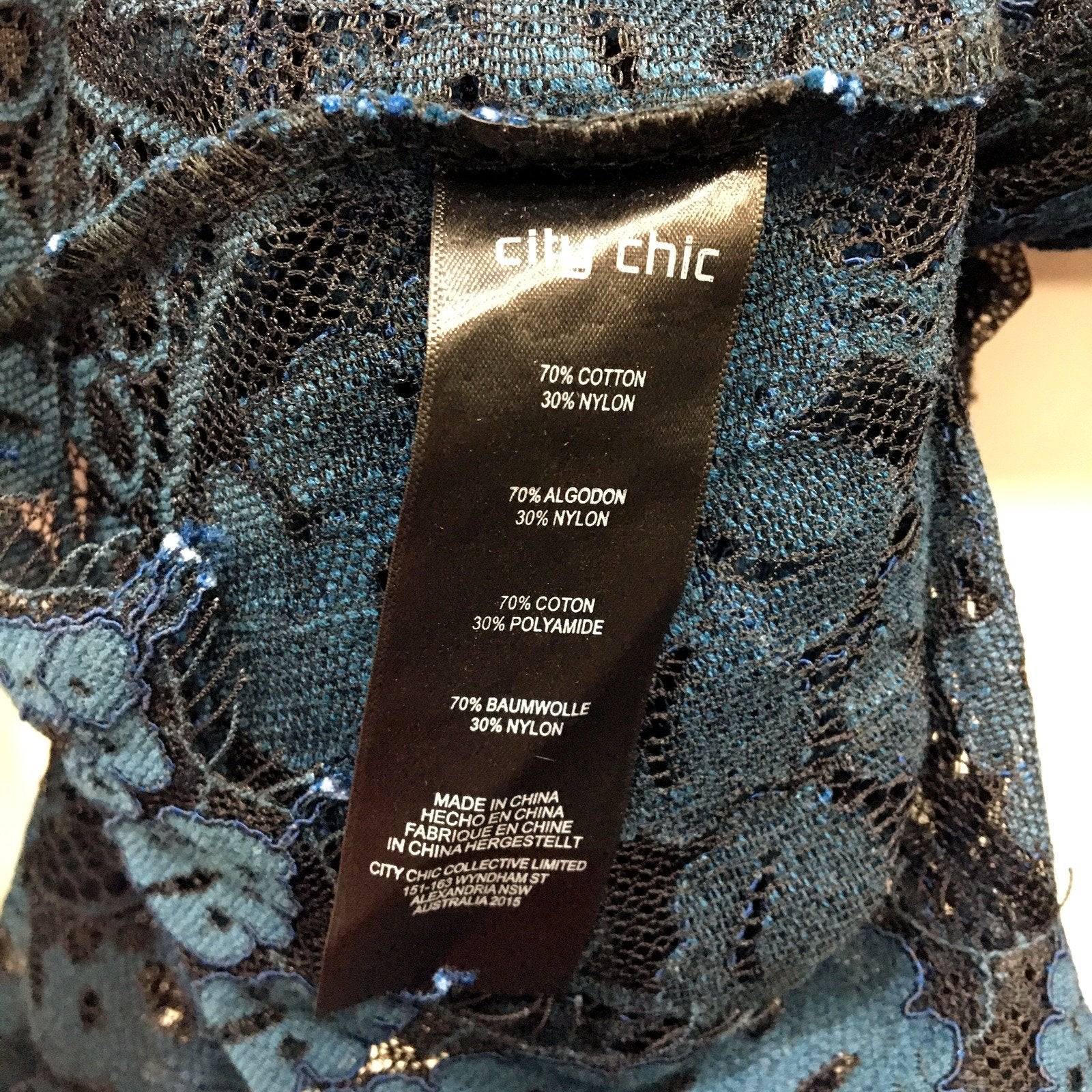 Womens City Chic Navy Blue Lace Overlay Dress in Size L - Image 6