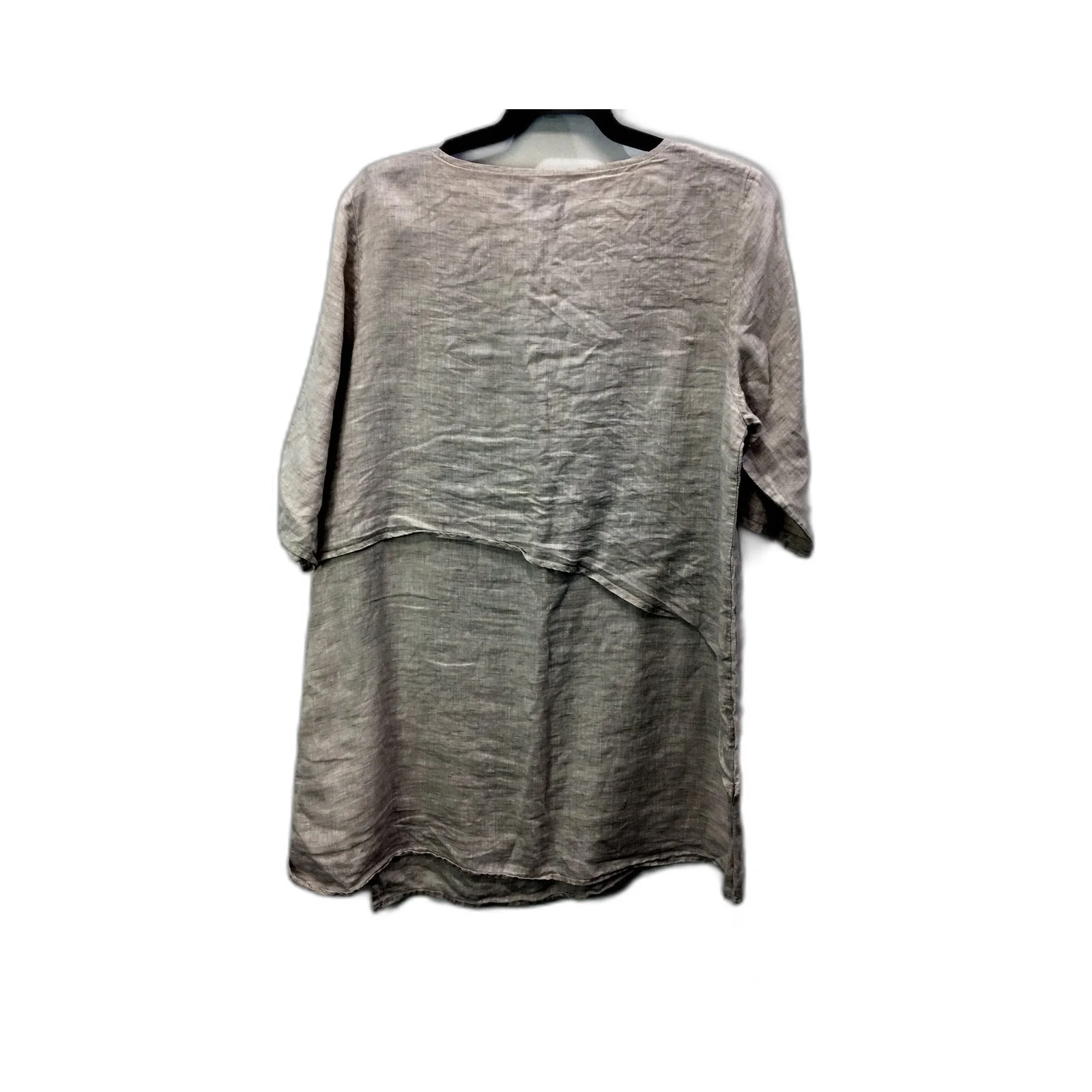 See Saw Womens Linen Tunic Top - Loose Flowing Gray Blouse for Women Size 12 - Image 2