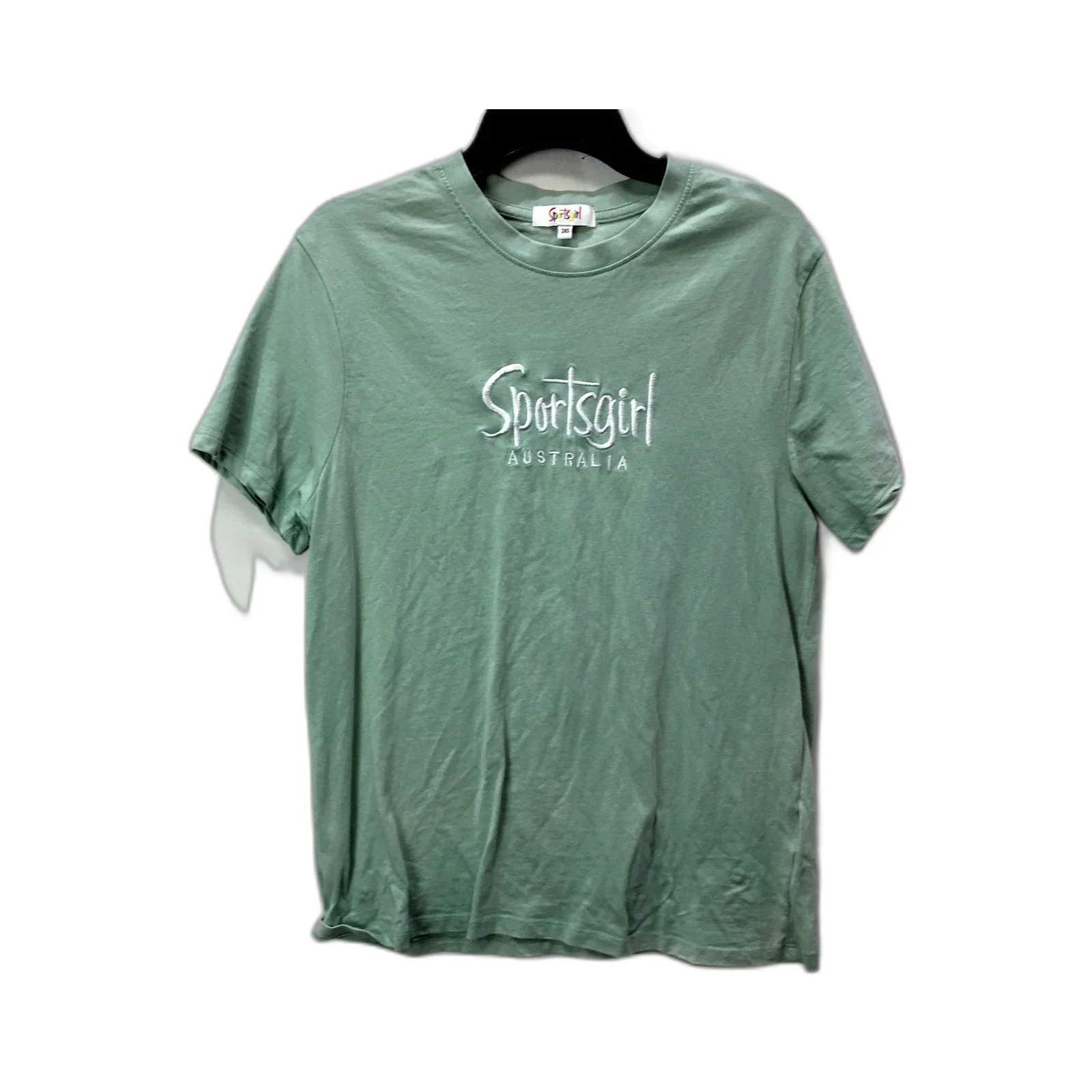 Sportsgirl Womens Casual Cotton Cropped T-Shirt in Green for Plus Size 3XS