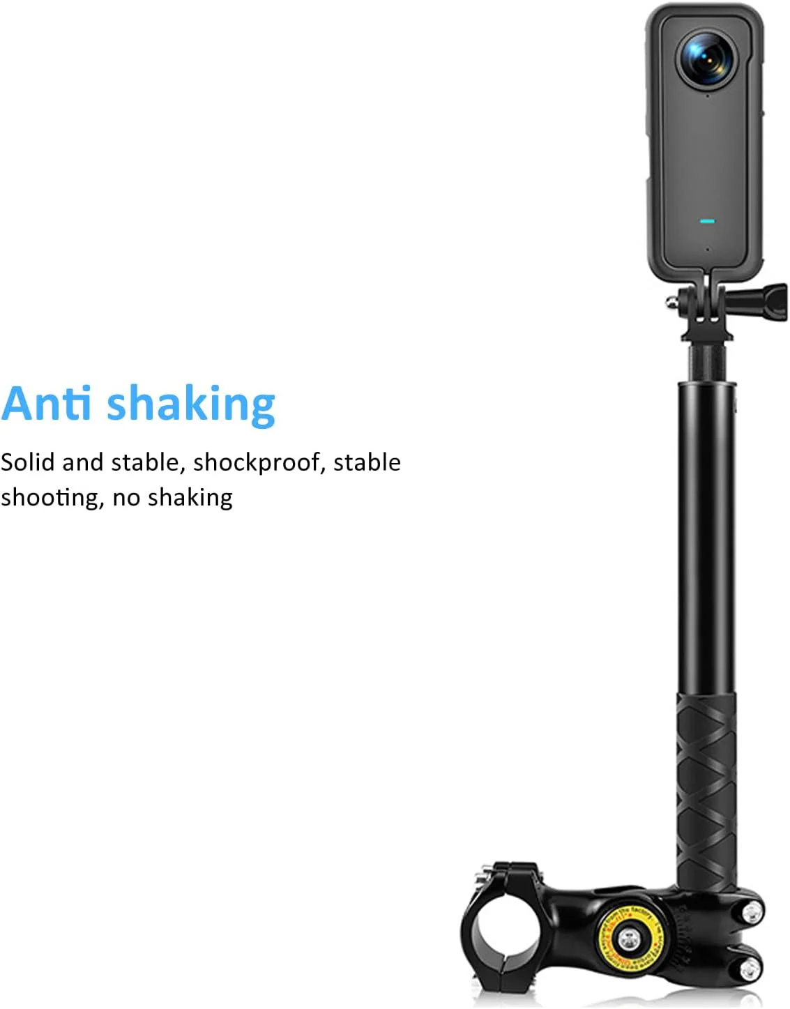 Invisible Selfie Stick Motorcycle Handlebar Mount Camera Black NEW - Image 4