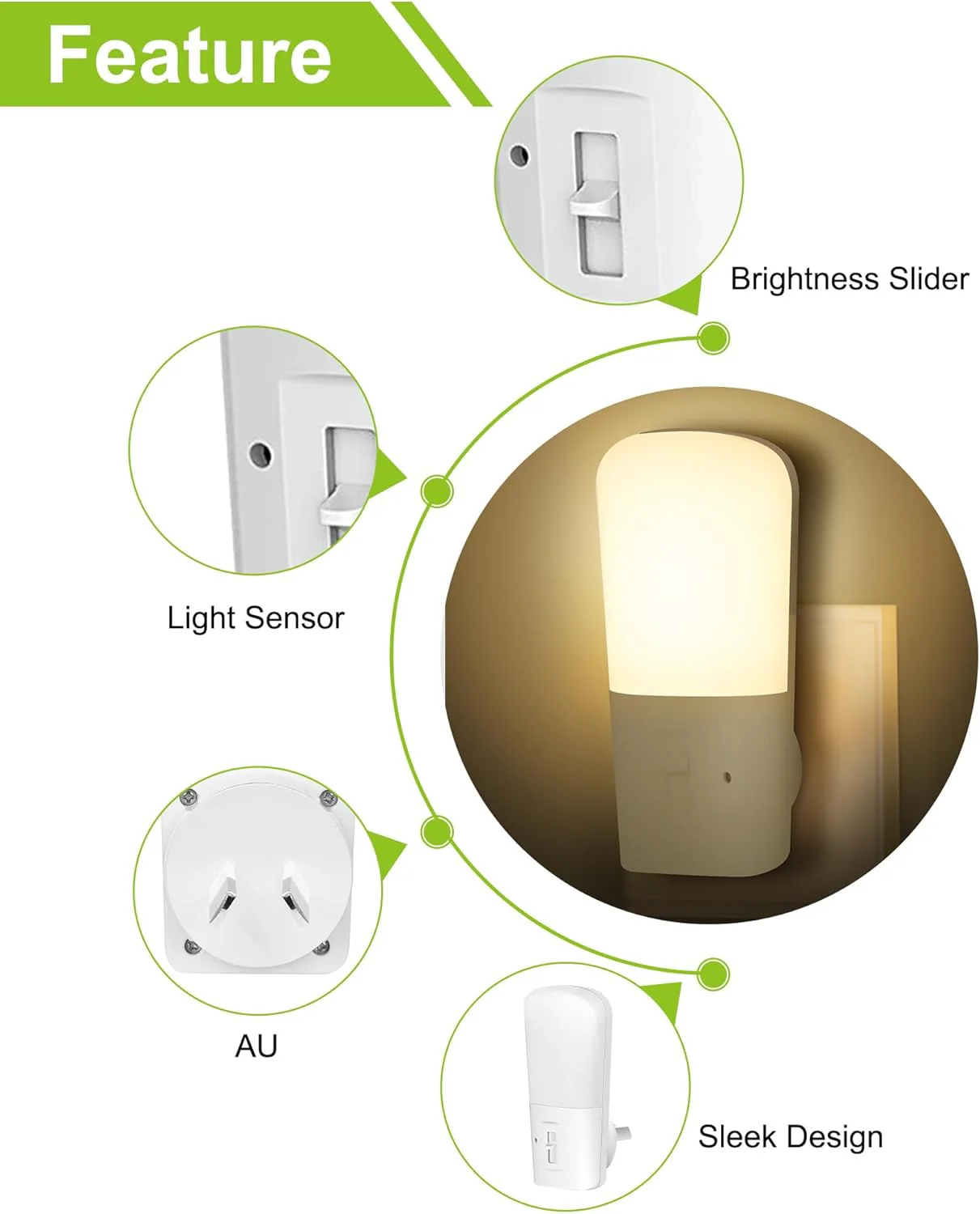 LED Night Lights with Dusk to Dawn Sensor Bright White Plug-In Home Decor DEMO - Image 2