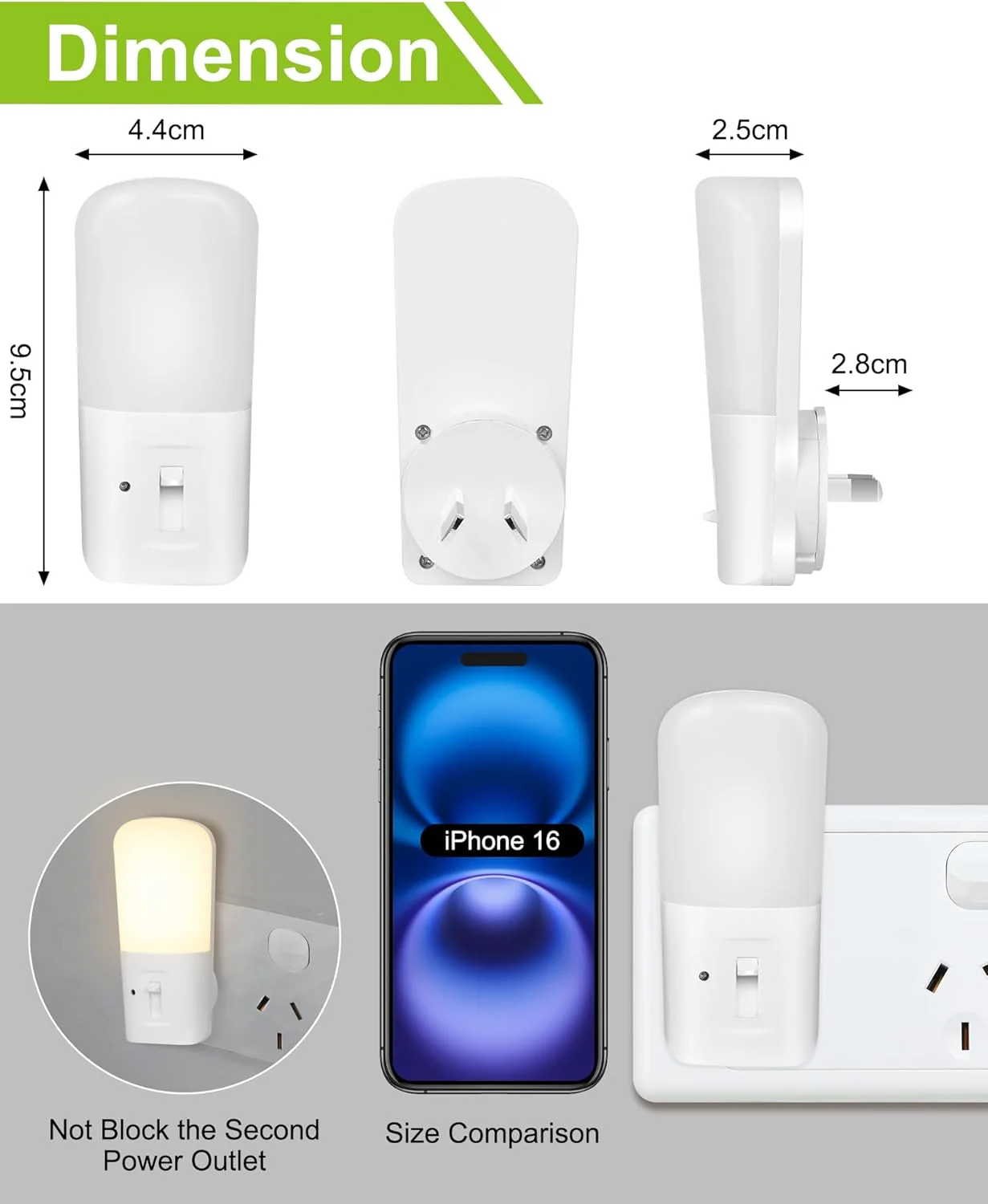 LED Night Lights with Dusk to Dawn Sensor Bright White Plug-In Home Decor DEMO - Image 5