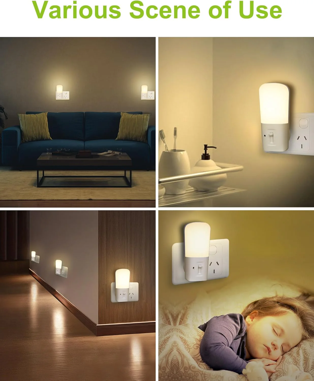 LED Night Lights with Dusk to Dawn Sensor Bright White Plug-In Home Decor DEMO - Image 7
