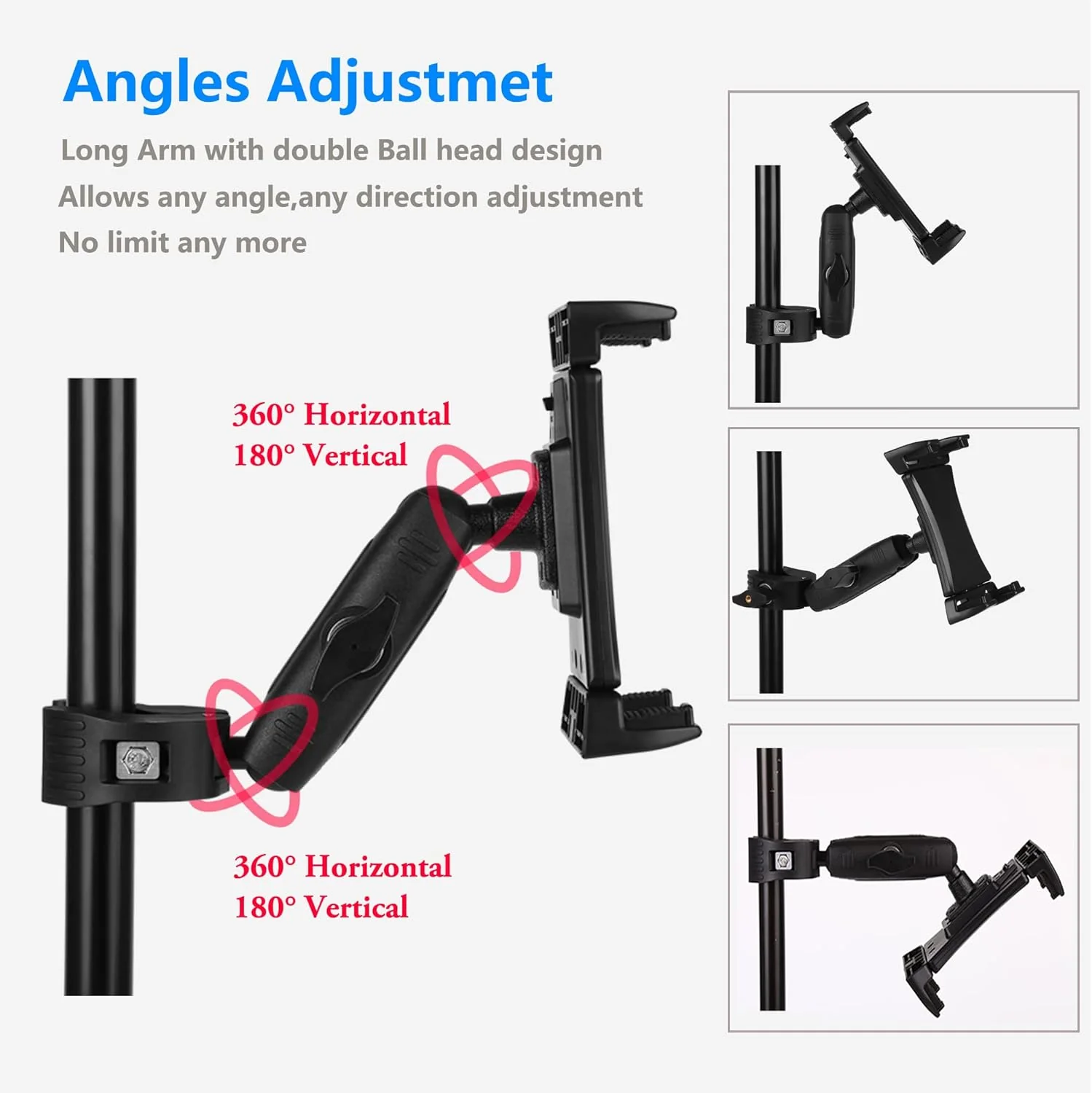Peastrex Tablet Holder Clamp for Stationary Bike Handlebar Exercise Mount NEW - Image 4