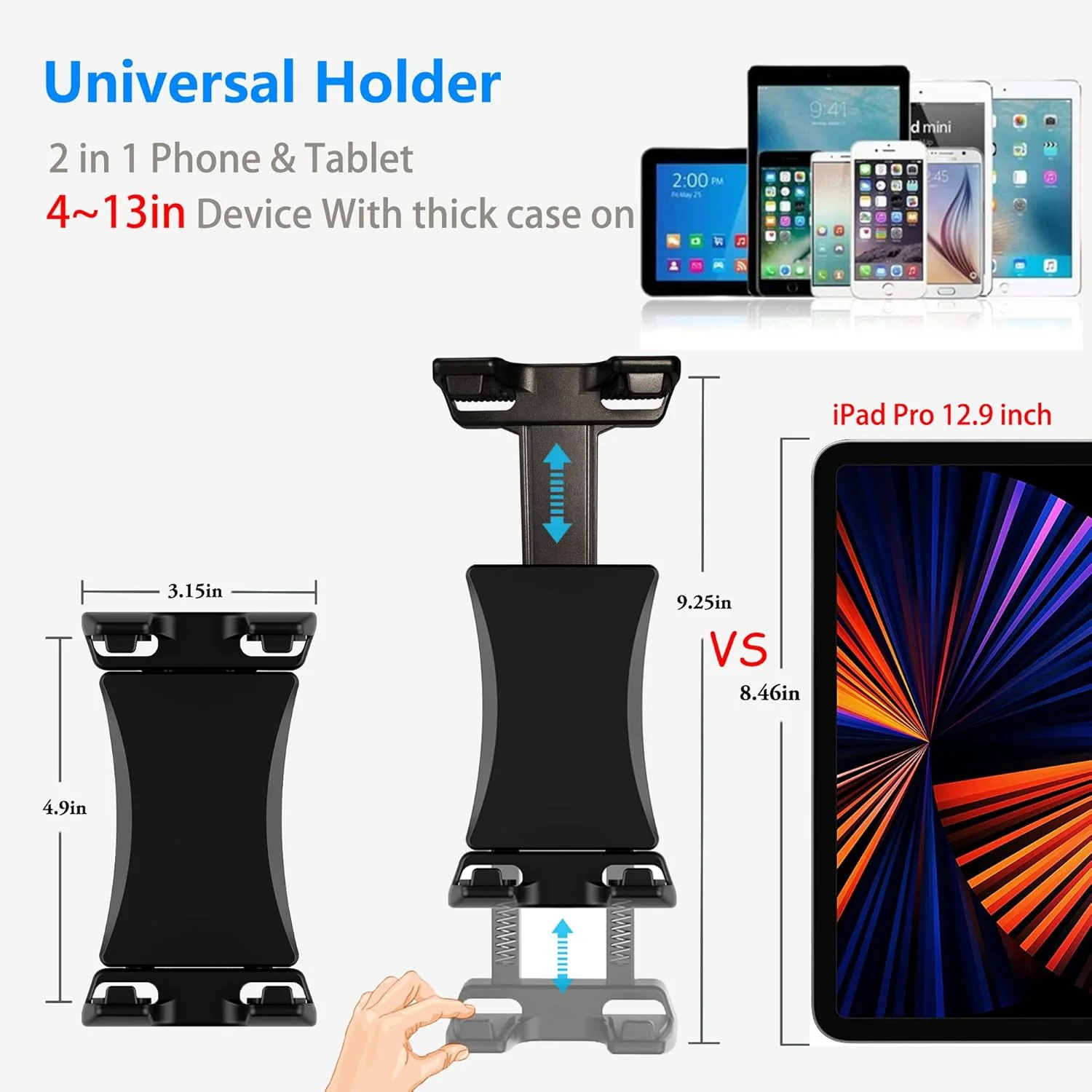 Peastrex Tablet Holder Clamp for Stationary Bike Handlebar Exercise Mount NEW - Image 7