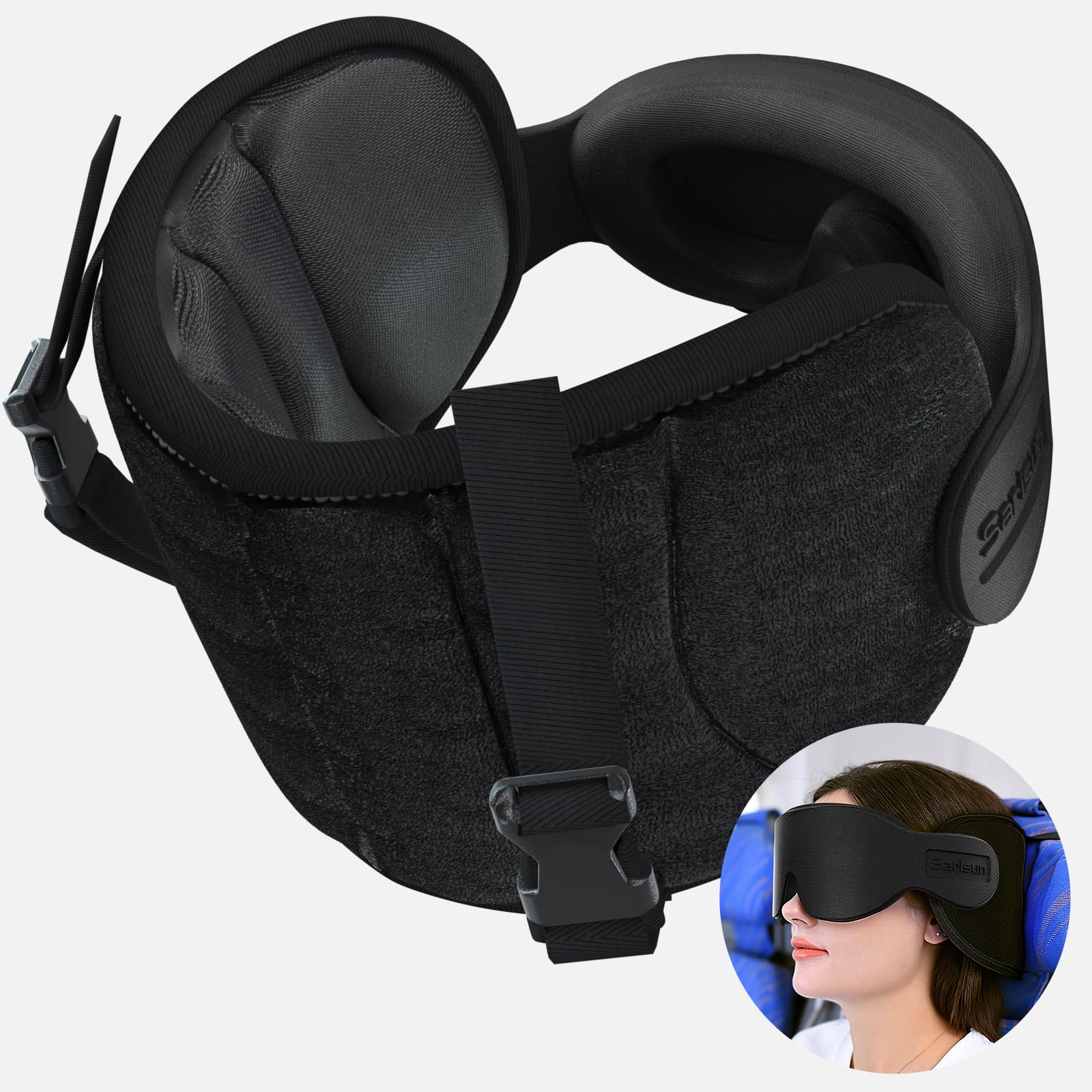SARISUN Soft Spandex Travel Pillow with Neck Support, Comfortable One Size DEMO