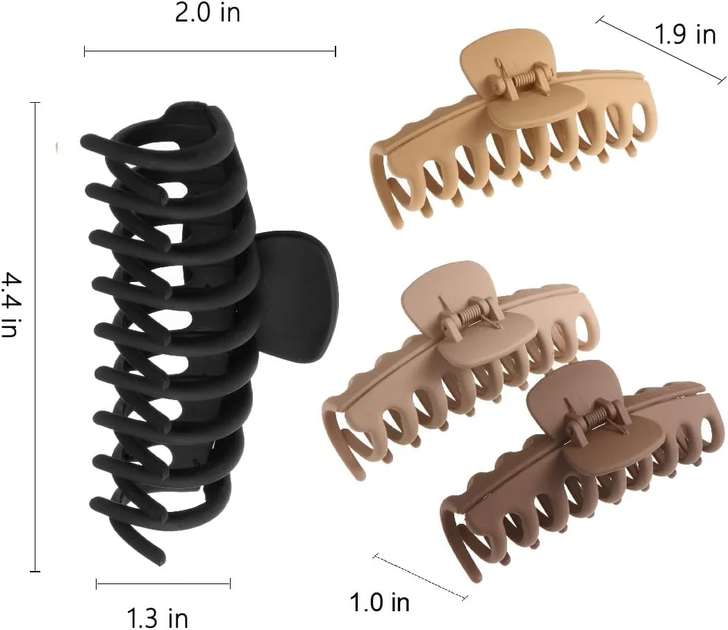 Large Claw Clips for Thick Hair Nonslip Big Accessories Brown & Black 4.4 NEW - Image 3