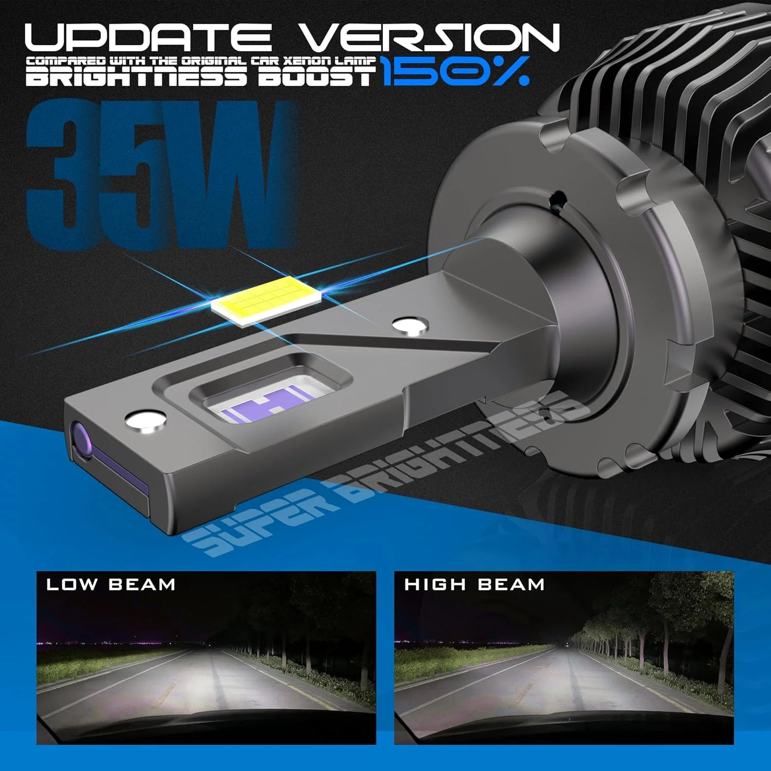 RUNEWAX LED Headlight Bulb 6500K High and Low Beam Conversion Kits Xenon HID NEW - Image 2