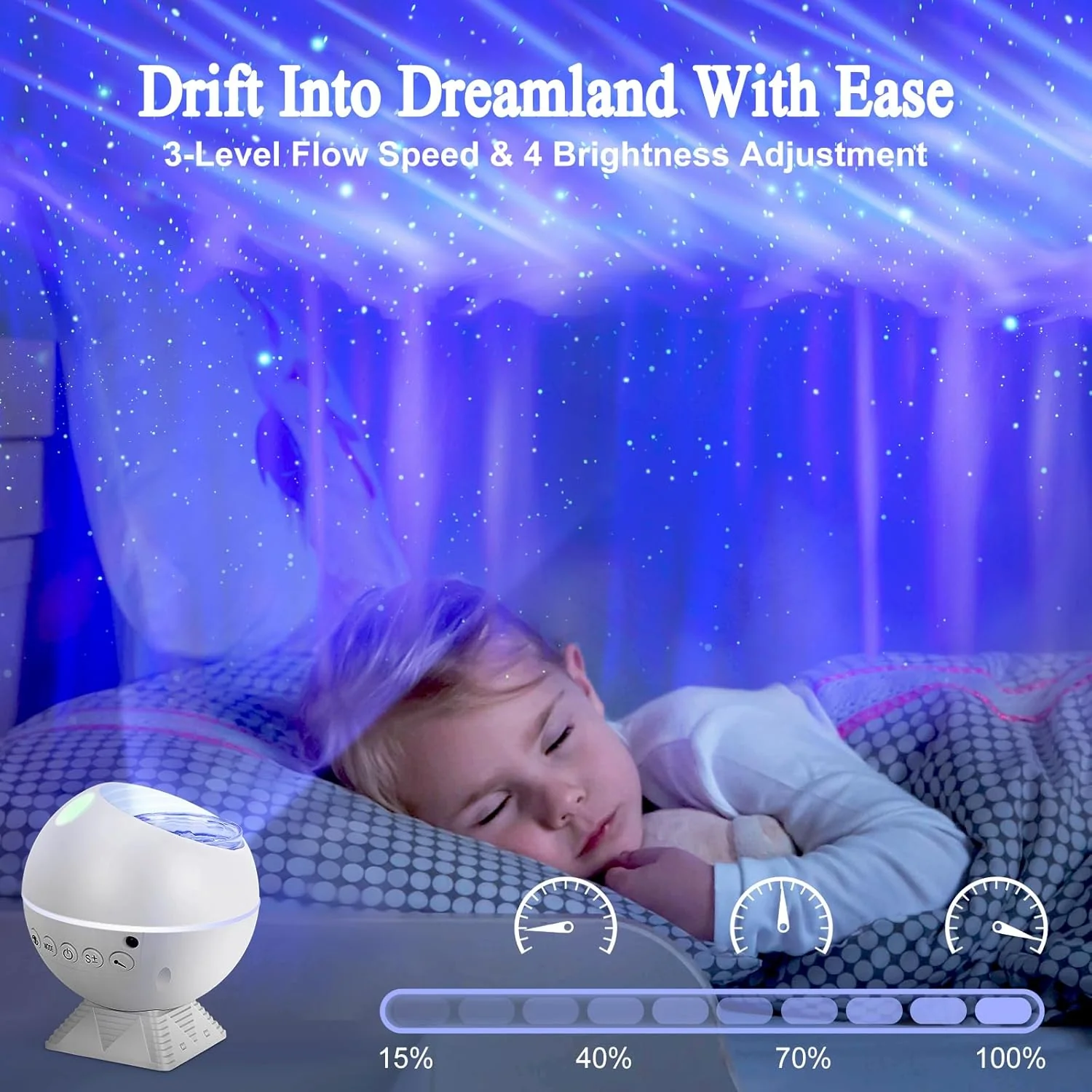 White Night Lights Projector with 162 Lighting Modes & Remote NEW - Image 4