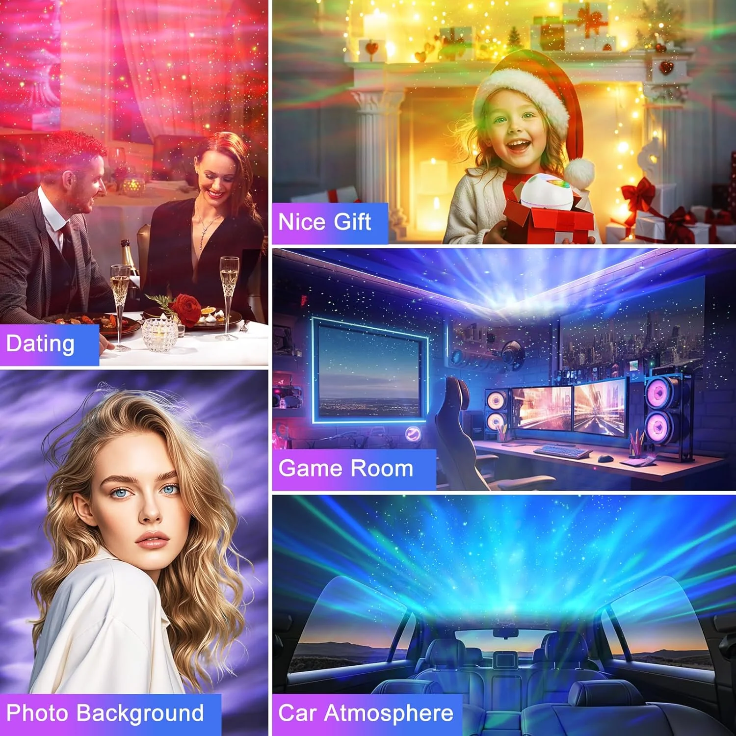 White Night Lights Projector with 162 Lighting Modes & Remote NEW - Image 7