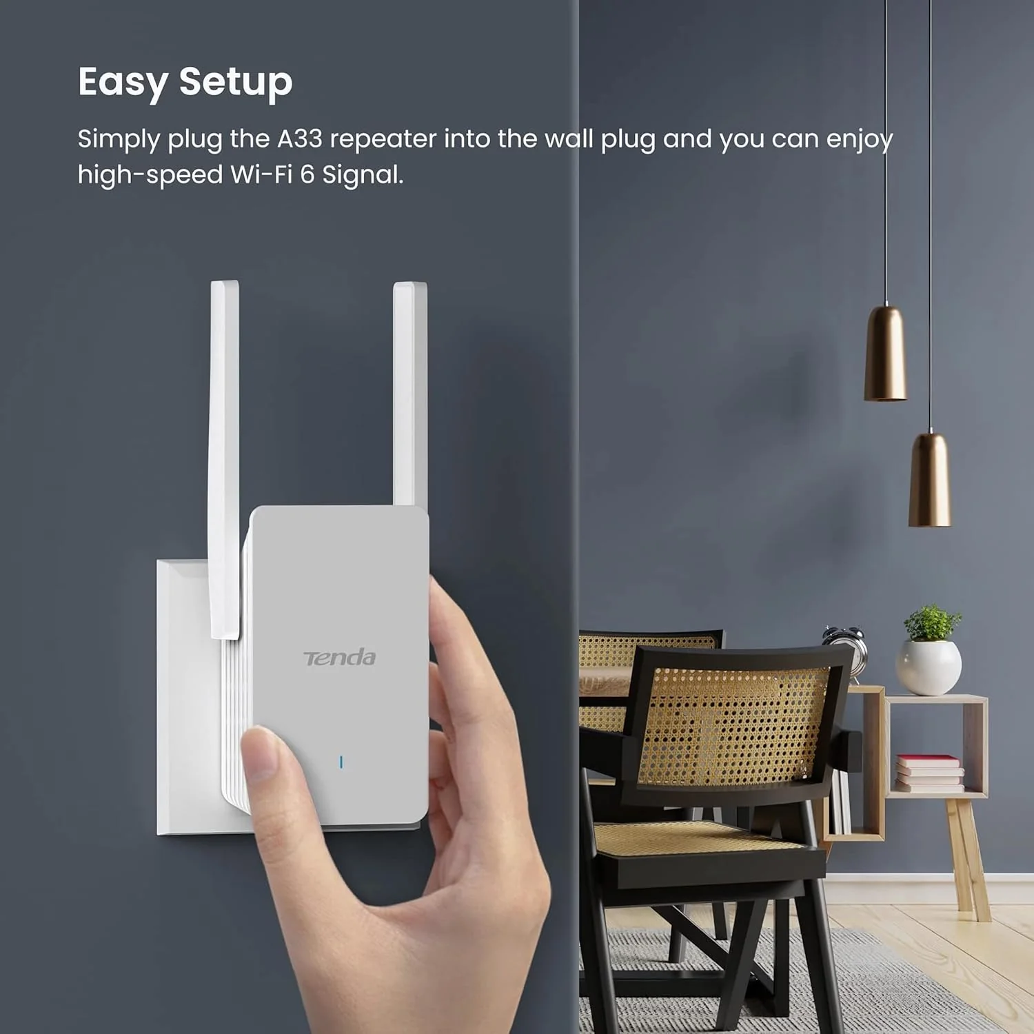 Tenda AX3000 A33 WiFi 6 Dual Band Gigabit Range Extender Repeater, White DEMO - Image 5