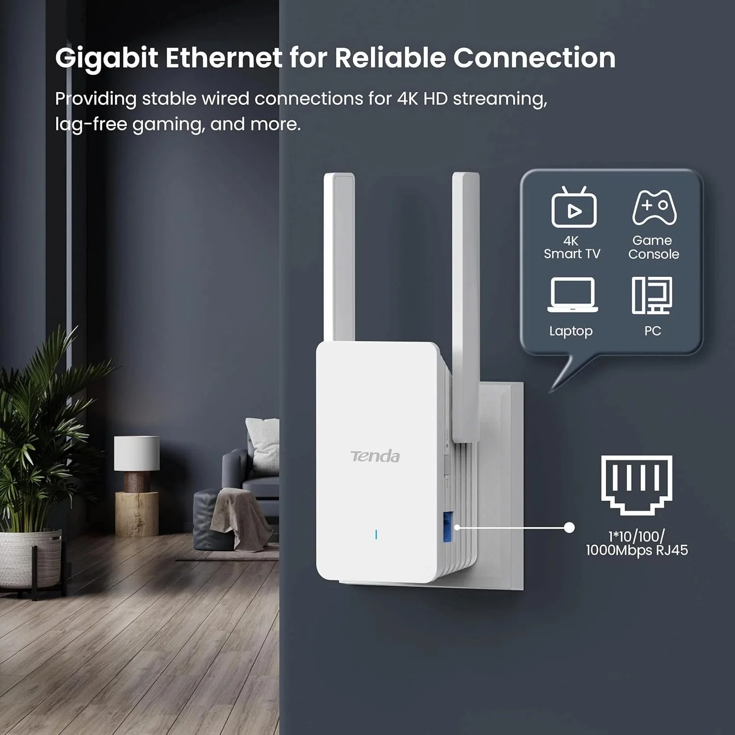 Tenda AX3000 A33 WiFi 6 Dual Band Gigabit Range Extender Repeater, White DEMO - Image 7
