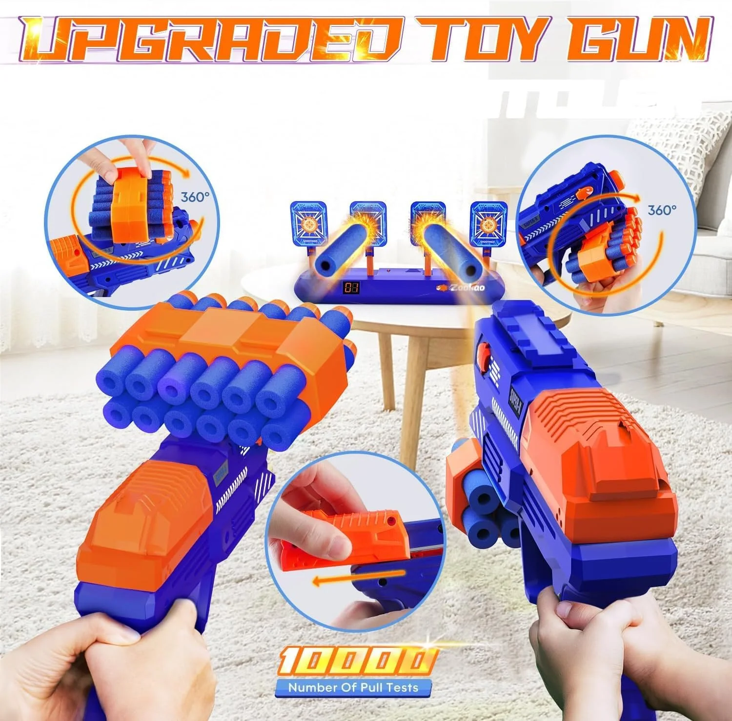 Zookao Digital Shooting Targets with Toy Gun Nerf Electronic Scoring for NEW - Image 2