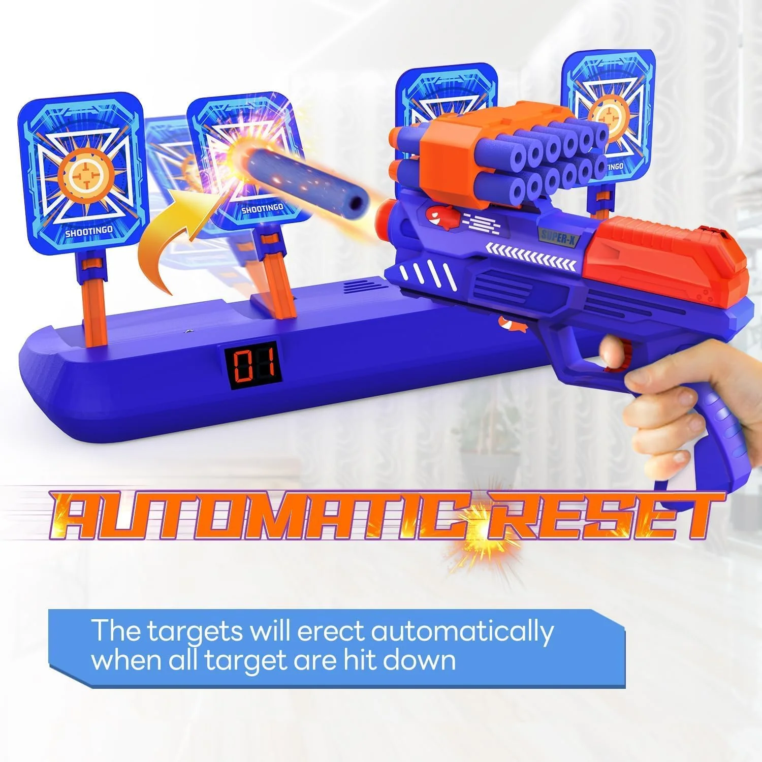Zookao Digital Shooting Targets with Toy Gun Nerf Electronic Scoring for NEW - Image 3