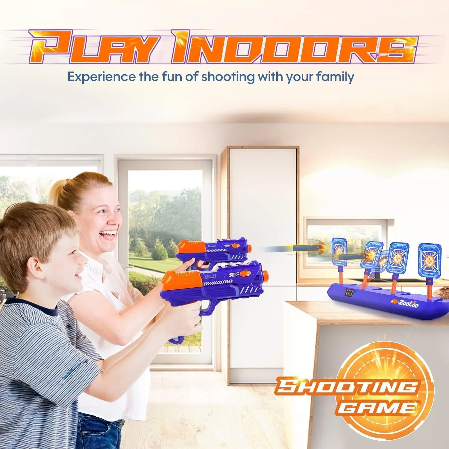 Zookao Digital Shooting Targets with Toy Gun Nerf Electronic Scoring for NEW - Image 7