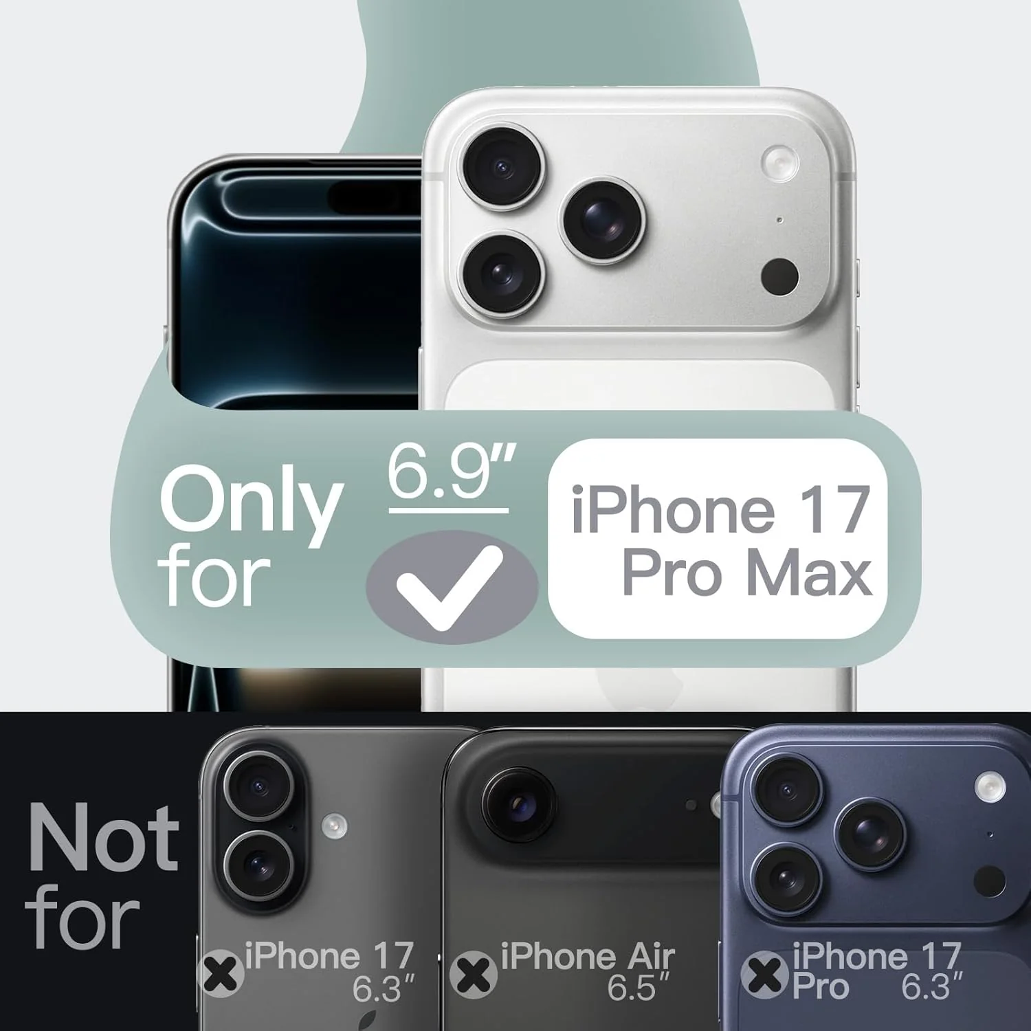 JETech Liquid Silicone Phone Case for iPhone 17 Pro Max 6.9-Inch Midnight NEW - Image 2