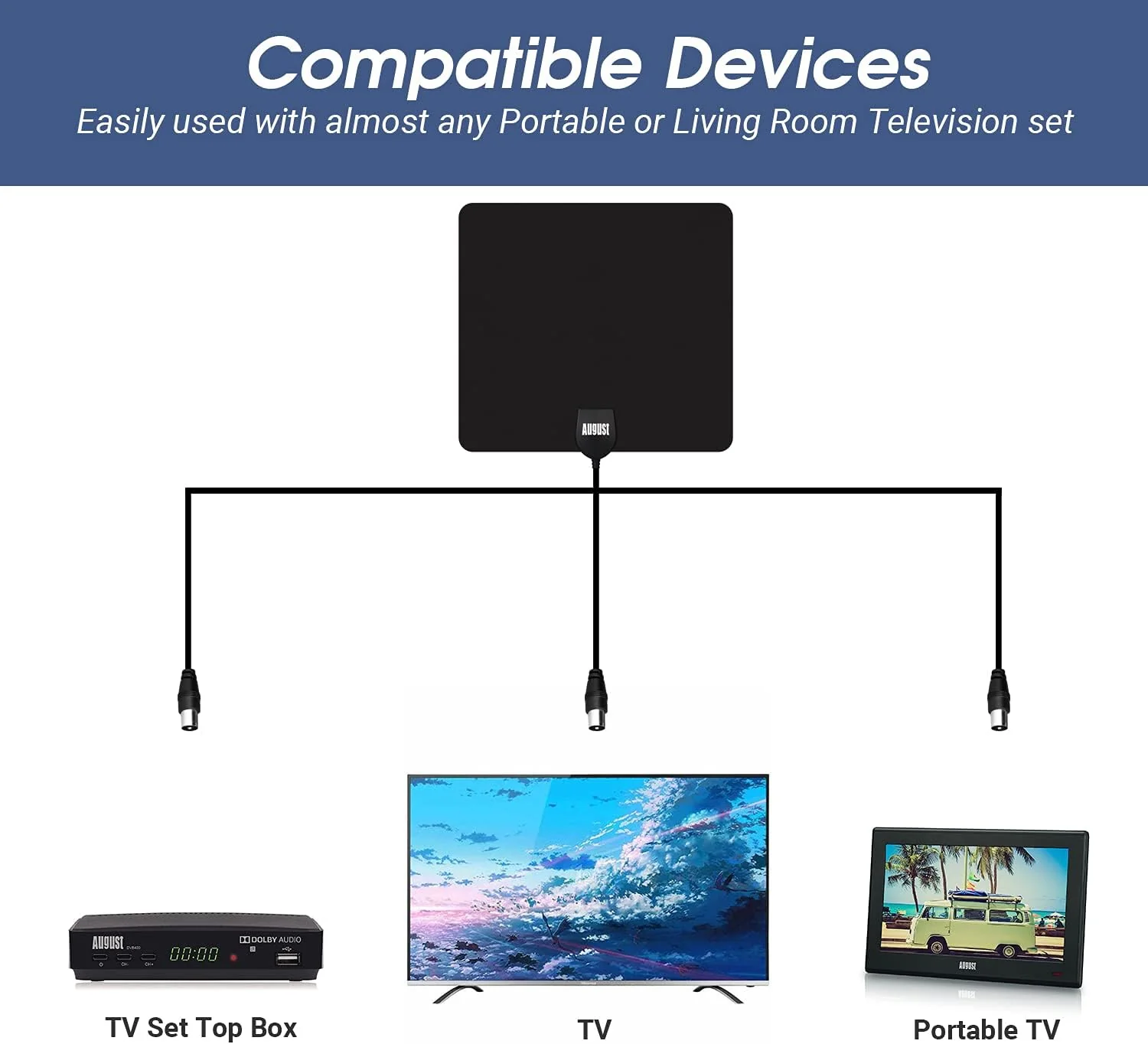 August Indoor Aerial for Freeview TV Digital Portable Television Antenna NEW - Image 6