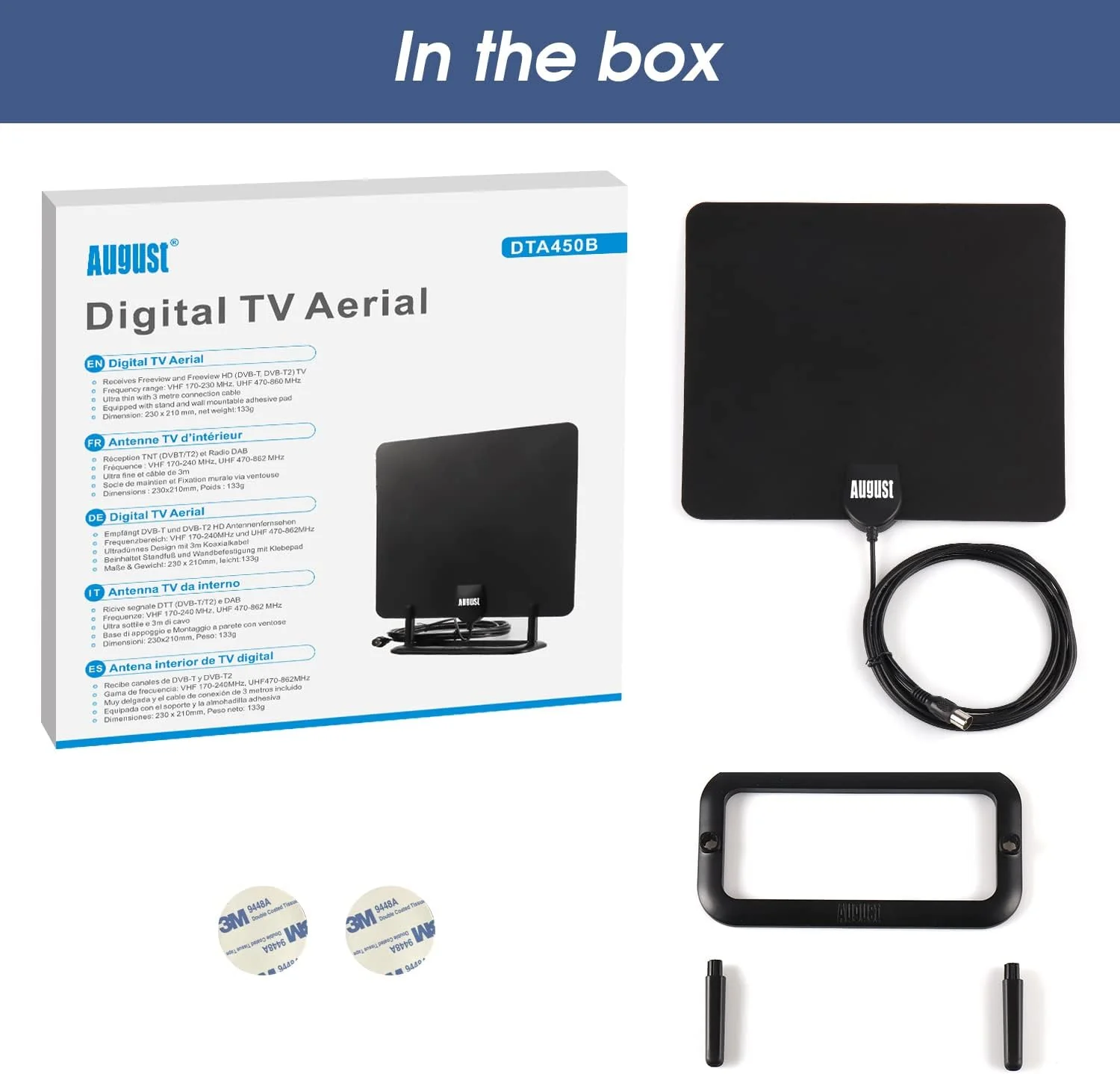 August Indoor Aerial for Freeview TV Digital Portable Television Antenna NEW - Image 7