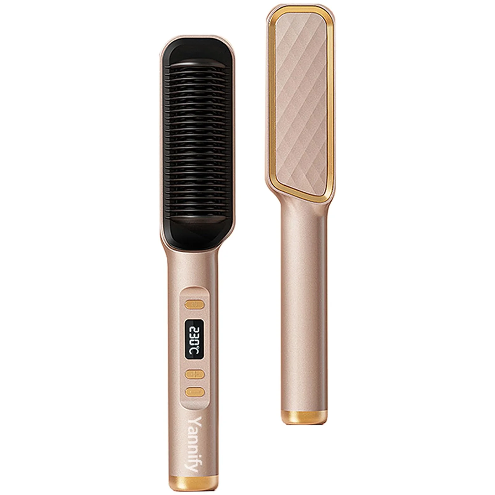 Hair Straightener Brush with Fast Heating Ceramic PTC Rose Gold One Size DEMO