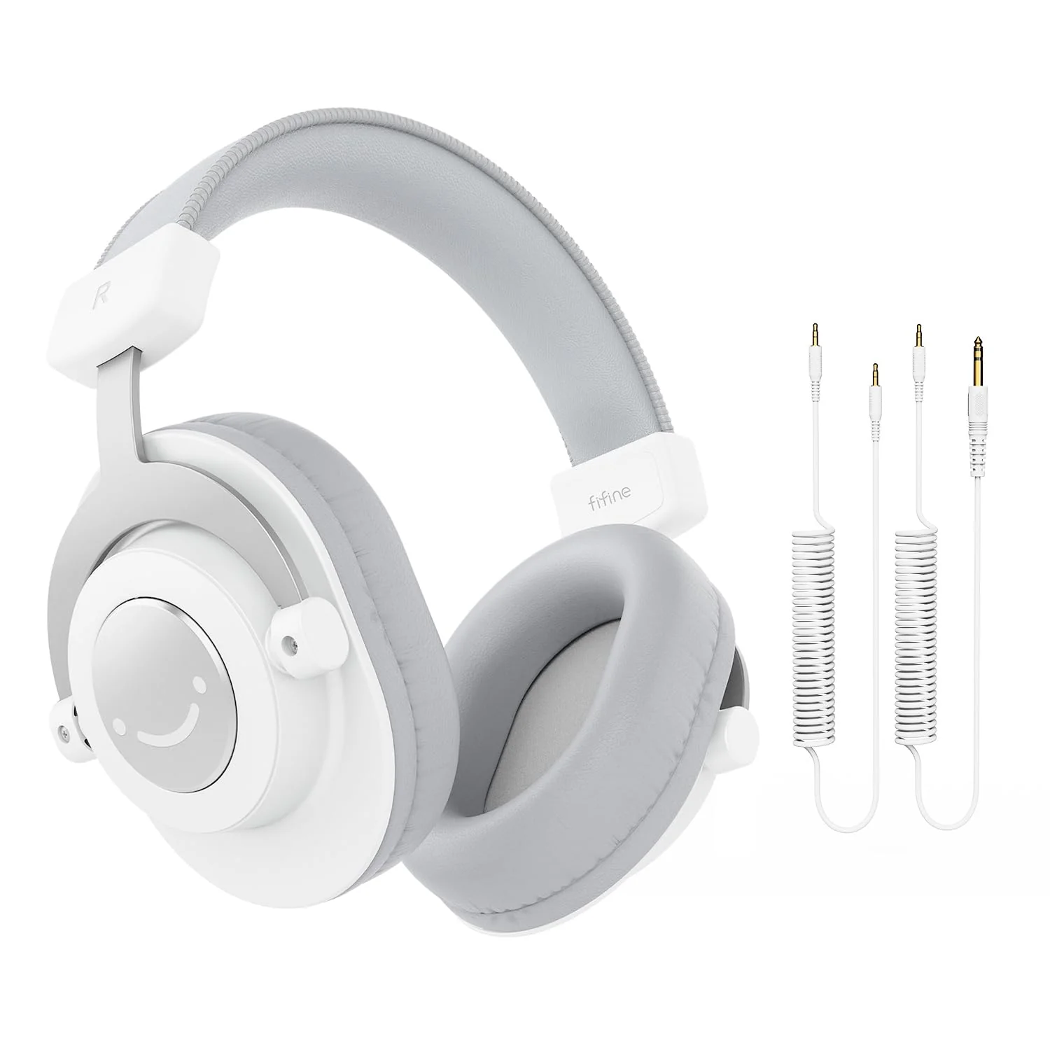 FIFINE Wired Over-Ear Computer Headphones for Studio Monitoring in White NEW