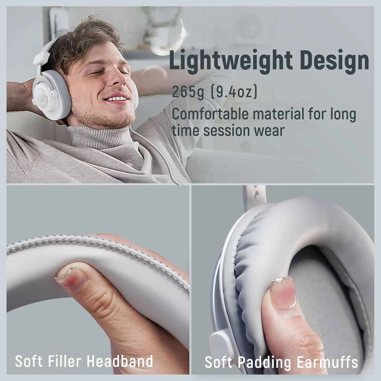 FIFINE Wired Over-Ear Computer Headphones for Studio Monitoring in White NEW - Image 5